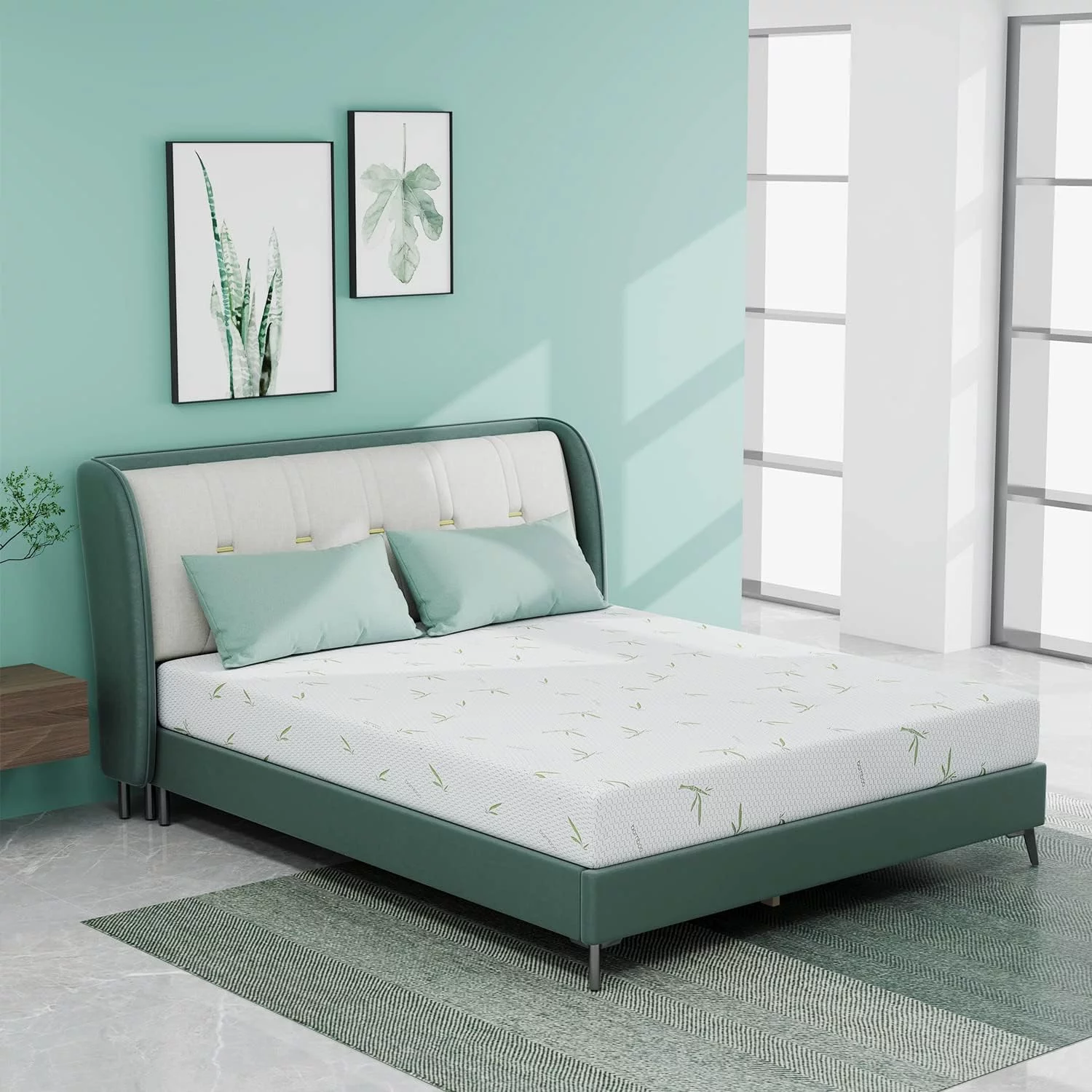 Twin Mattress, 8 Inch Memory Foam Mattress in a Box for Kids with Breathable Bamboo Cover, Medium Firm Gel Mattress, CertiPUR-US Certified, Made in USA