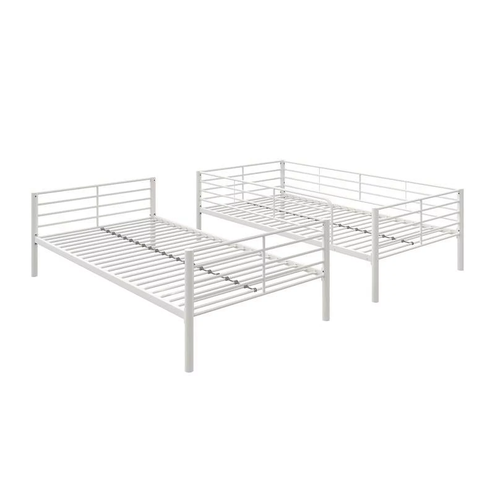 DHP Tailor Twin over Twin Convertible Bunk Bed in White Metal