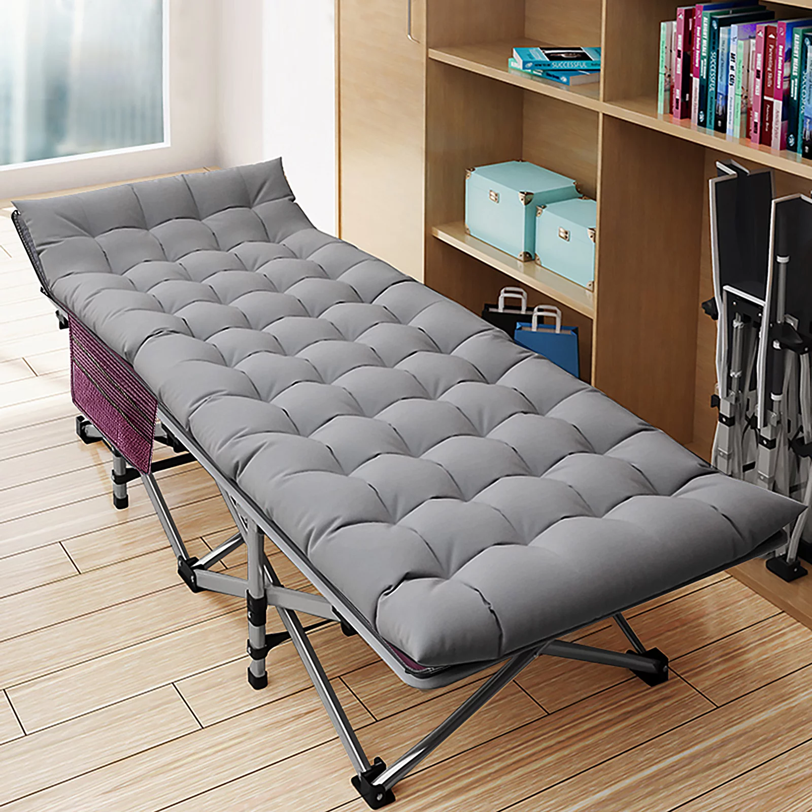 FICISOG Adults Camping Cot, Folding Cot Bed with 3