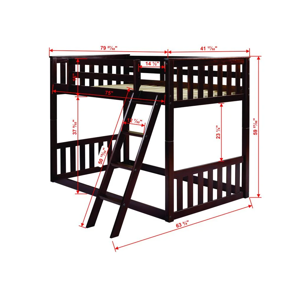 Donco Kids Twin Over Twin Mission Bunk Bed In Dark Cappuccino PD_201204TTCP