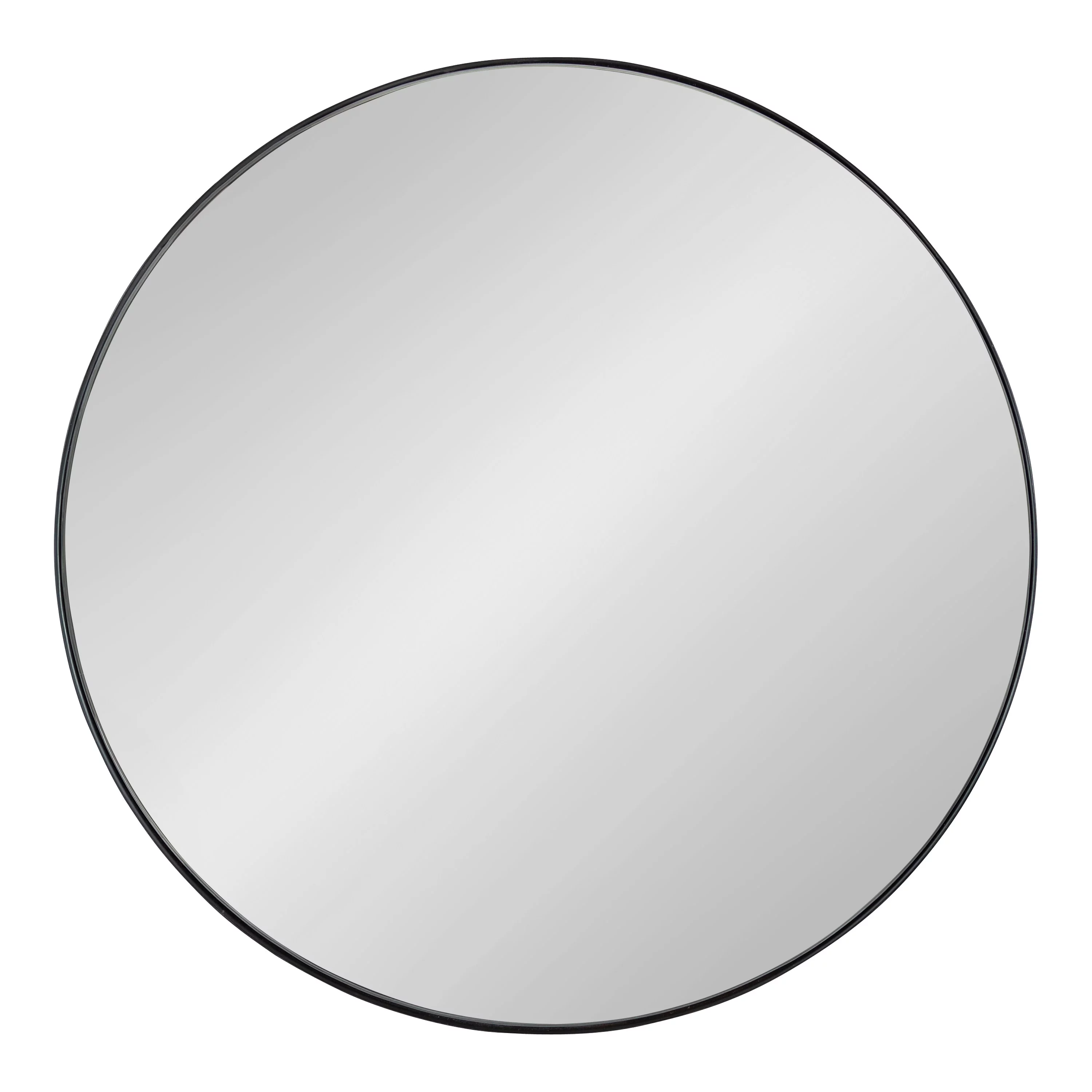 Kate and Laurel Rollo Modern Round Wall Mirror, 28 inch Diameter, Black, Beautiful Round Mirror for Wall