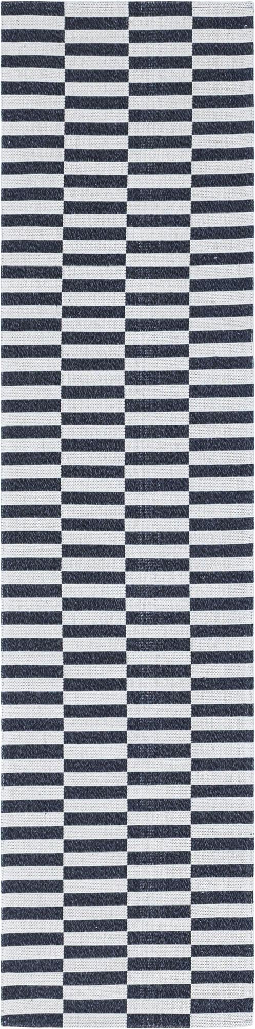 Unique Loom Striped Decatur Rug Black/Ivory 2' 2