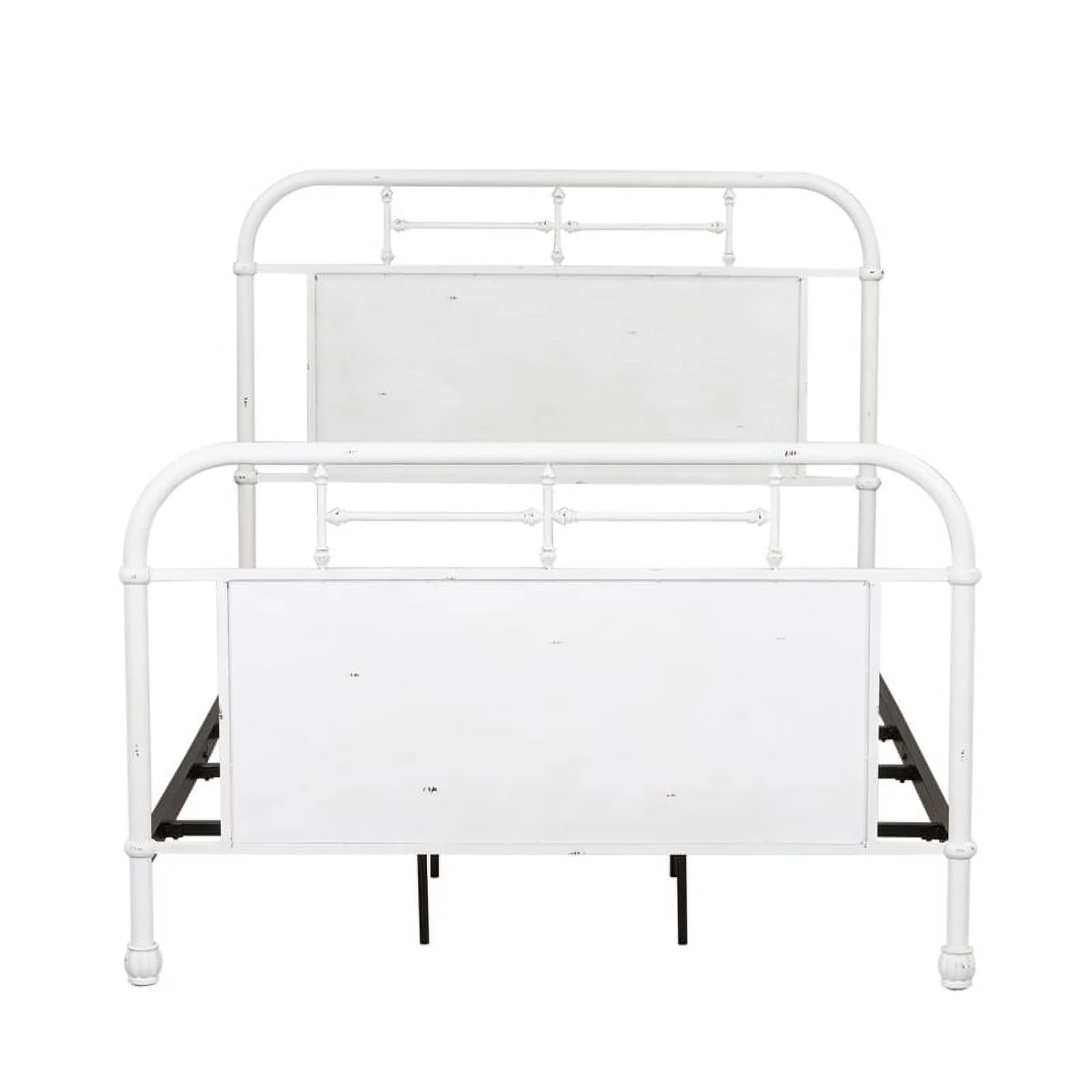 Rosebery Kids Modern Twin Metal Bed in Antique White