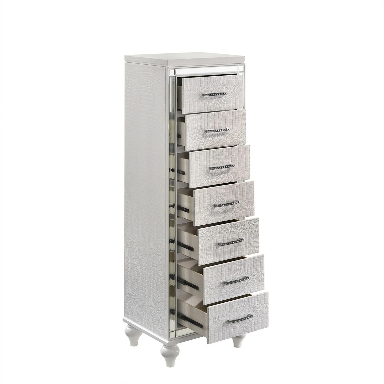 New Classic Furniture Valentine 7-Drawer Solid Wood Lingerie Chest in White