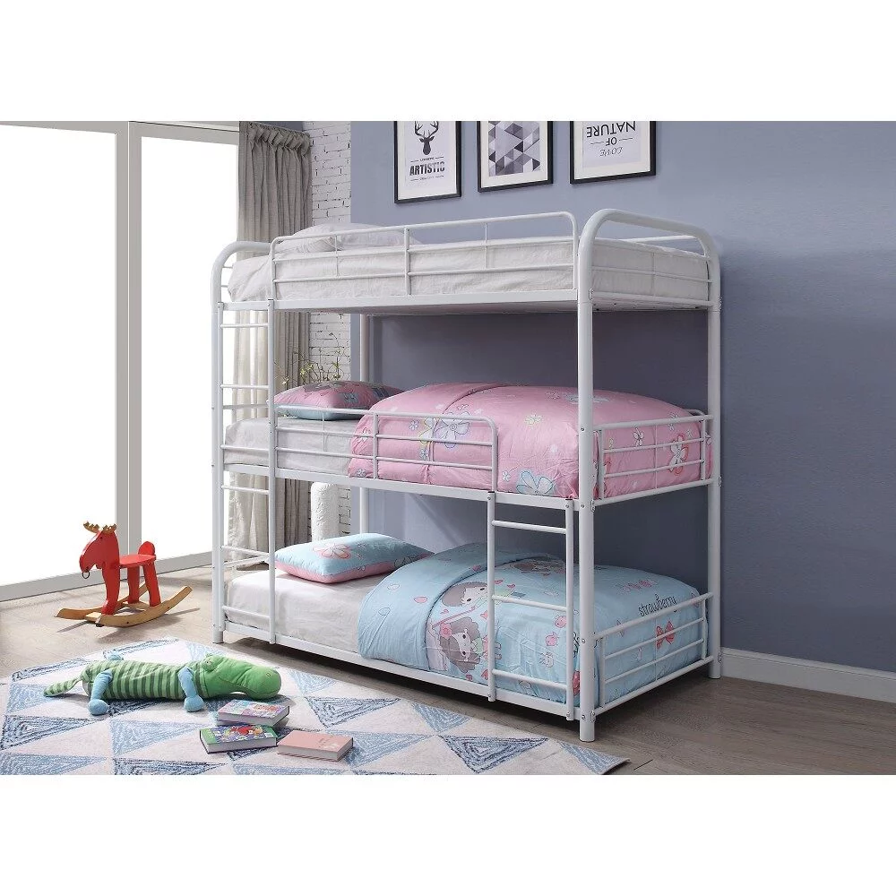 Miekor Furniture Cairo Bunk Bed - Triple Full in White