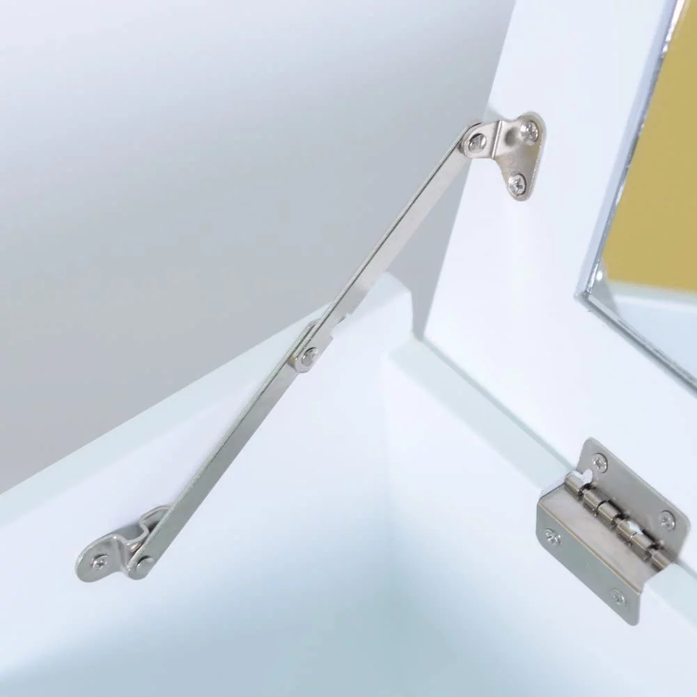 Organizedlife Makeup Dressing Table with Flip Mirror with Divided,Vanity Table Storage Box White