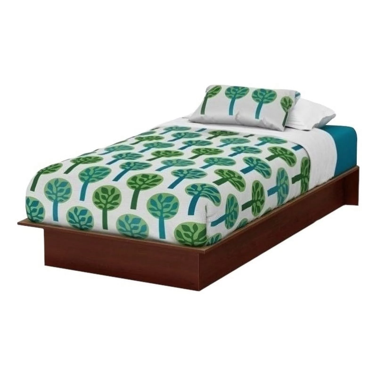 Roseberry Kids Contemporary Wood Twin Platform Bed in Cherry