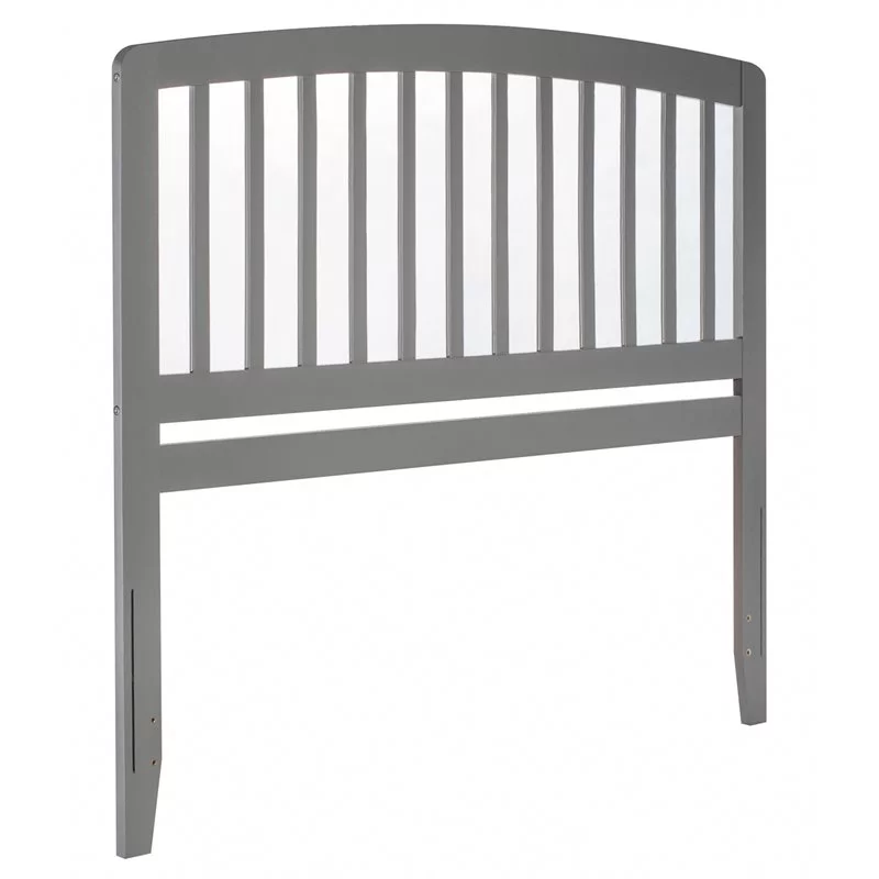 Bowery Hill Traditional Wood King Headboard with USB Charging Station in Gray