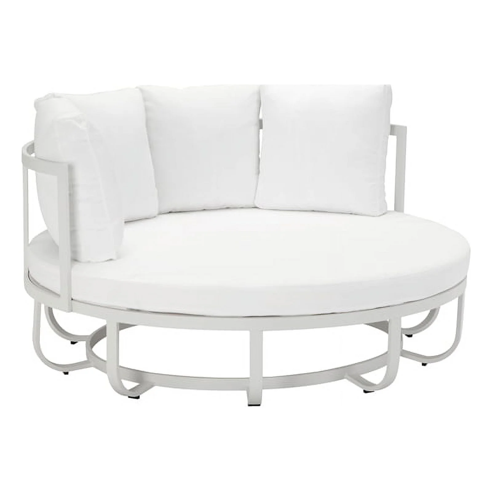 Maklaine Contemporary Upholstered Aluminium Daybed in White Finish