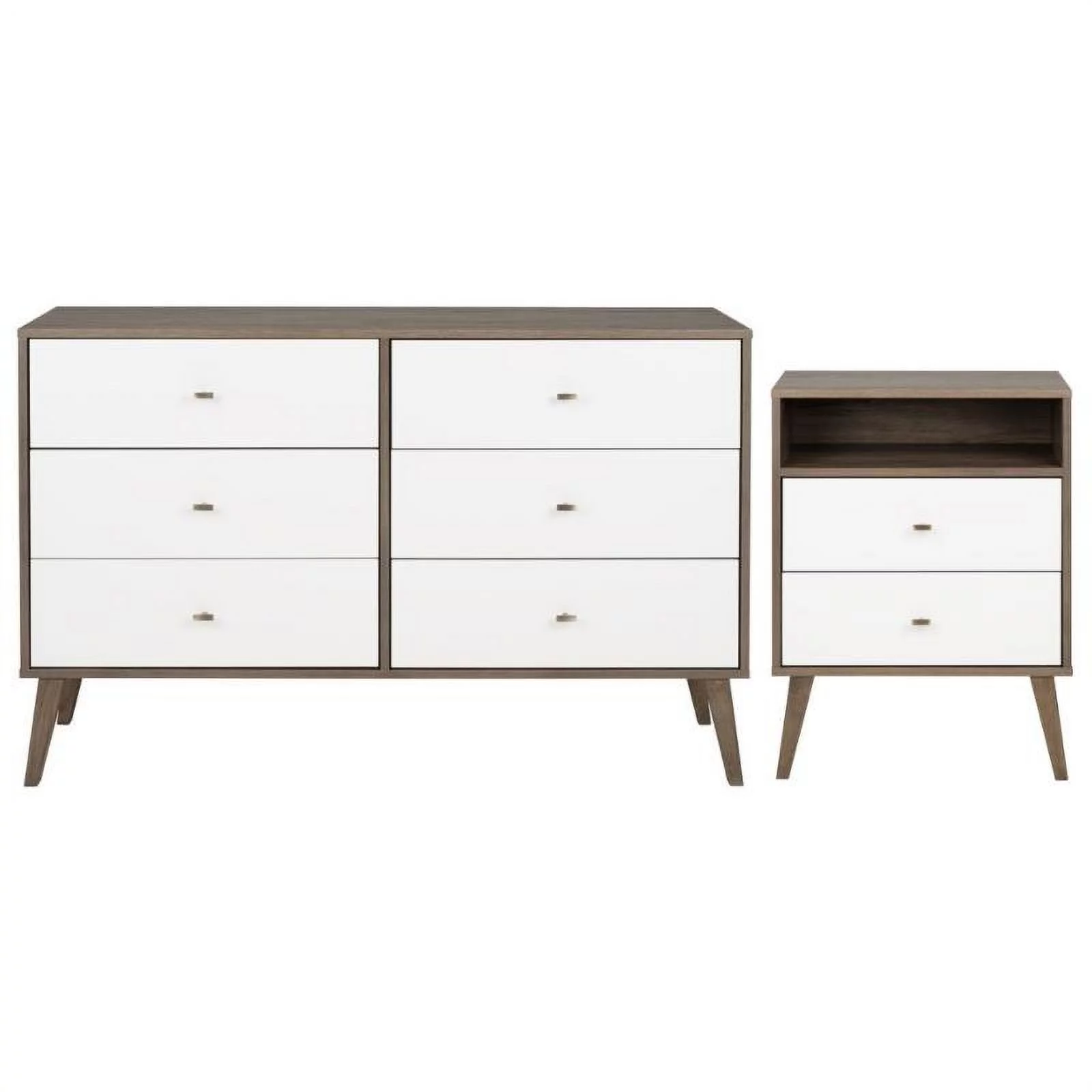 Home Square 2-Piece Set with 2-Drawer Nightstand & 6-Drawer Dresser-Drifted