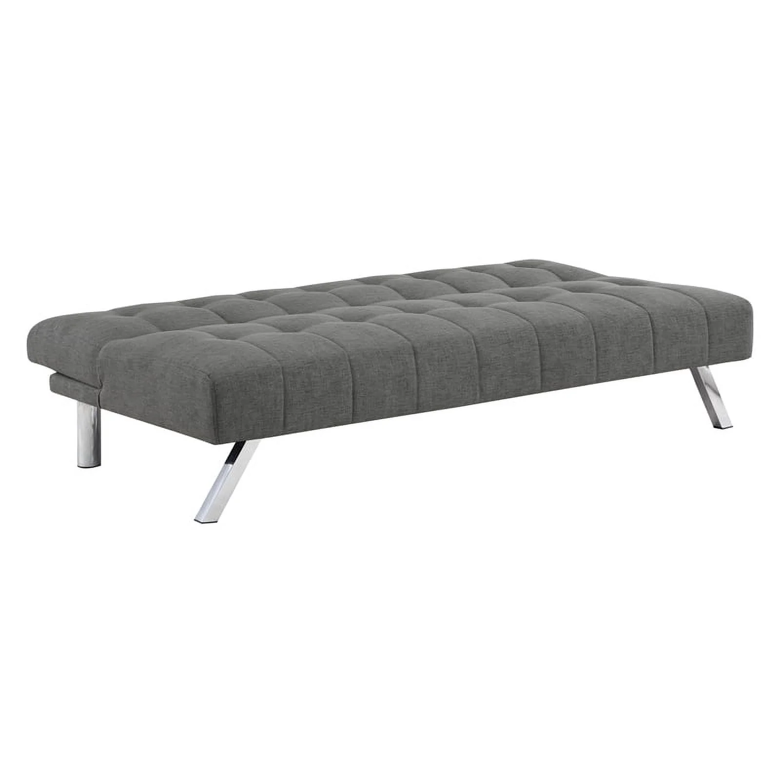 Sawyer Futon in Gray Fabric with Stainless Steel Legs