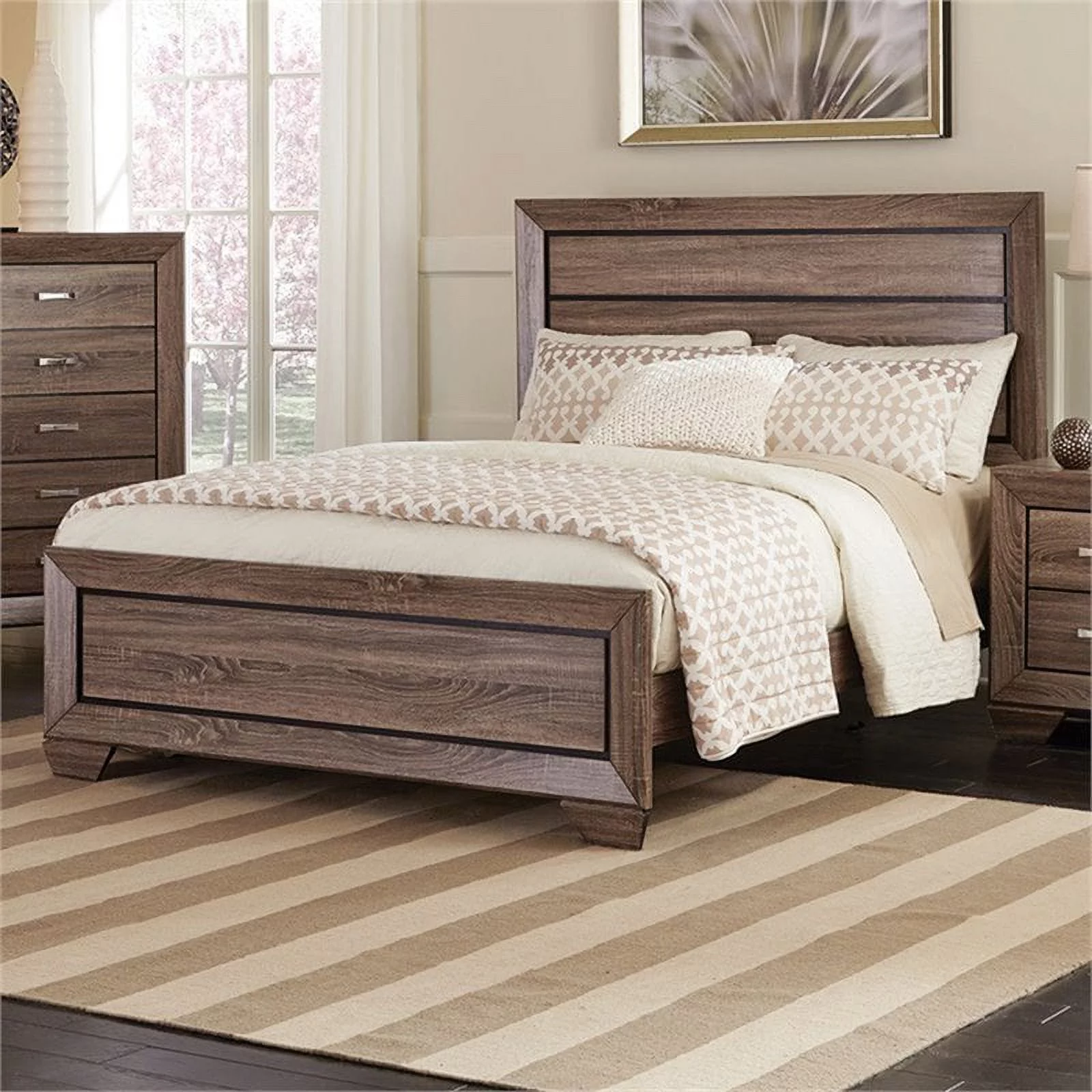 Bowery Hill Queen Panel Bed in Washed Taupe