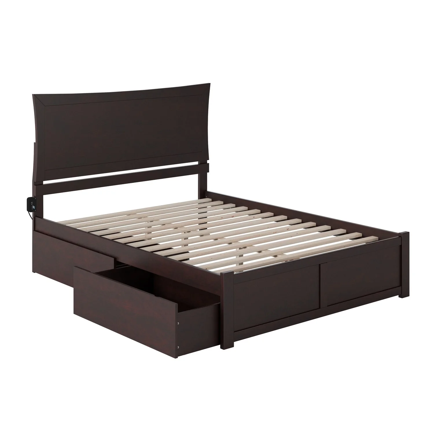 AFI Metro King Platform Bed with Footboard and 2 Drawers in Espresso