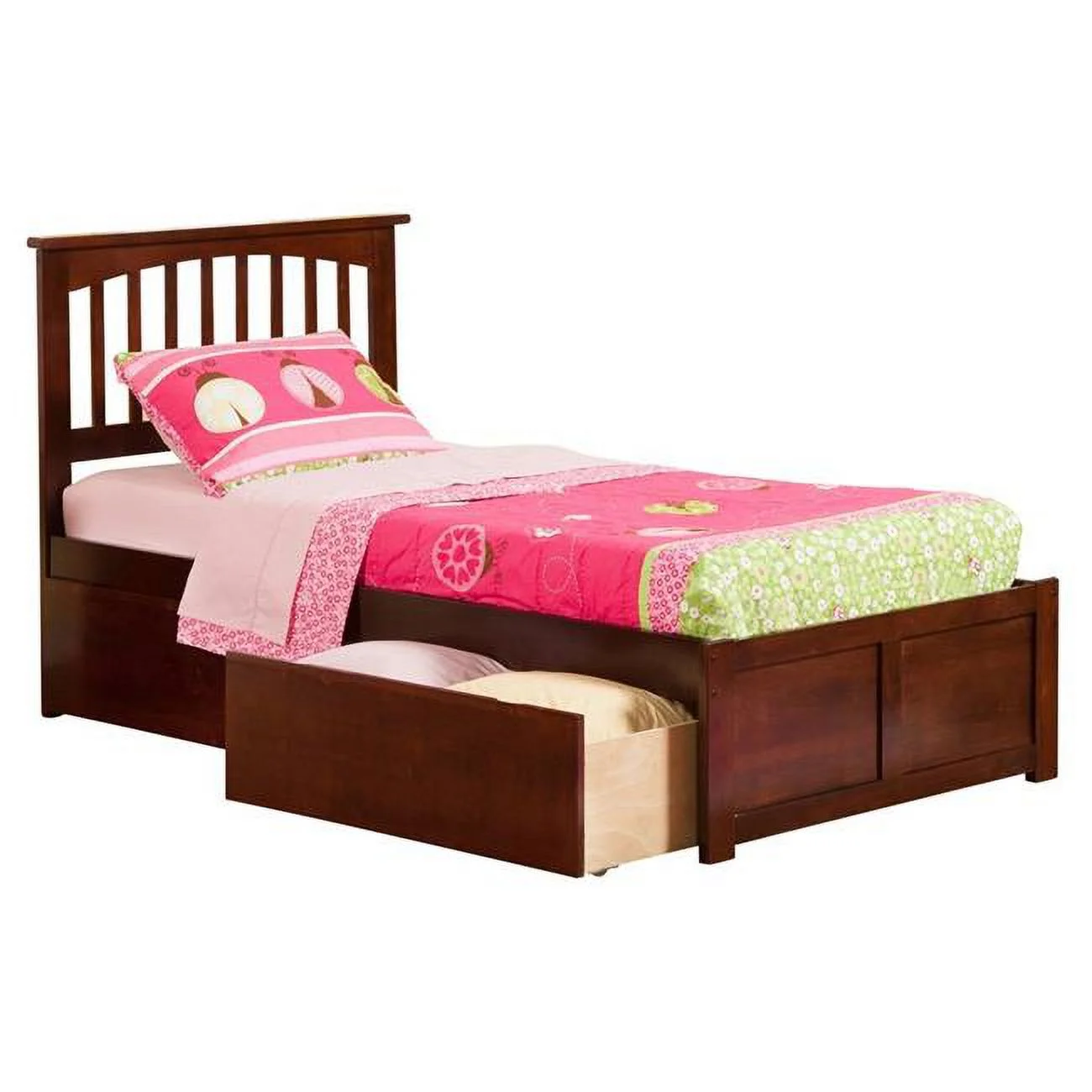Mission Extra Large Match Footboard with Urban Bed Drawers x 1 - Espresso, Twin Size