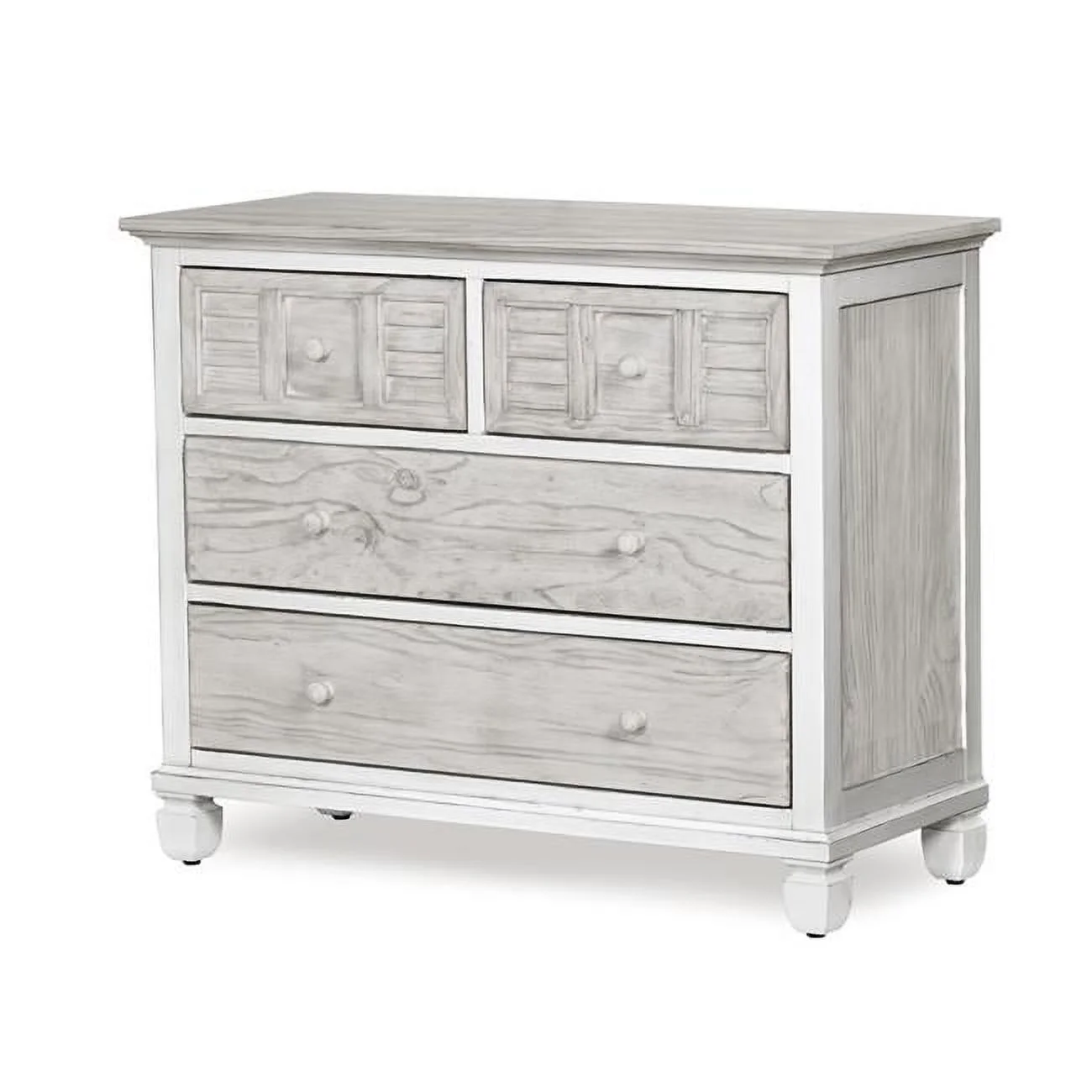 Sea Winds  34 x 42 x 18 in. Islamorada Single & 4-Drawer Chest, Gray & White