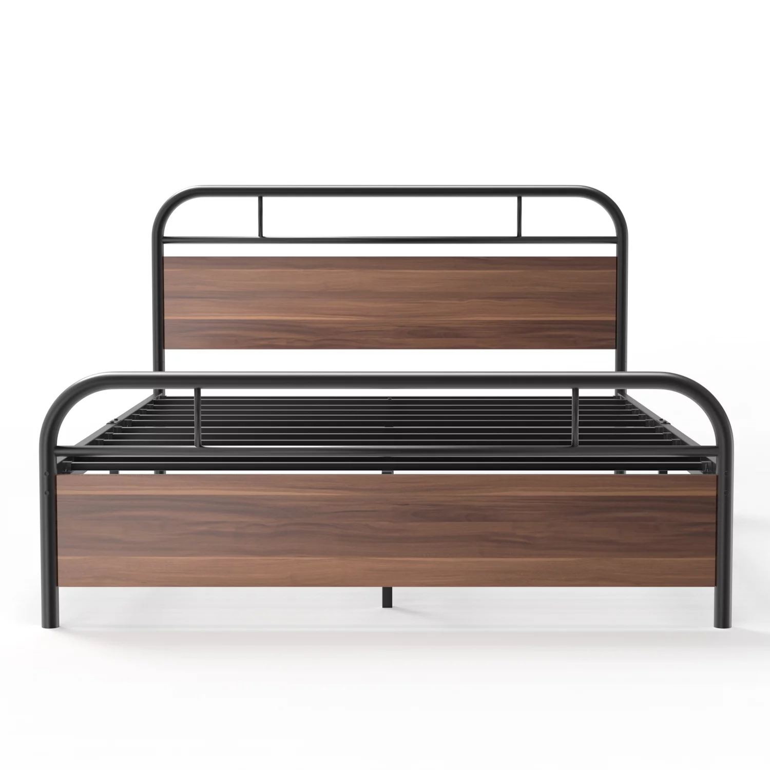 Nazhura Metal Platform Bed, Queen Bed Frame with Headboard and Footboard, No Box Spring Needed, for Kids Adult, Iron Bed Frame for Bedroom, Black