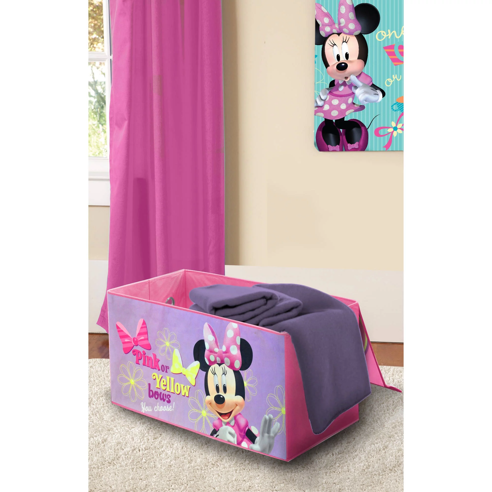 Disney Minnie Mouse Toddler Bed with  BONUS Collapsible Toy Box