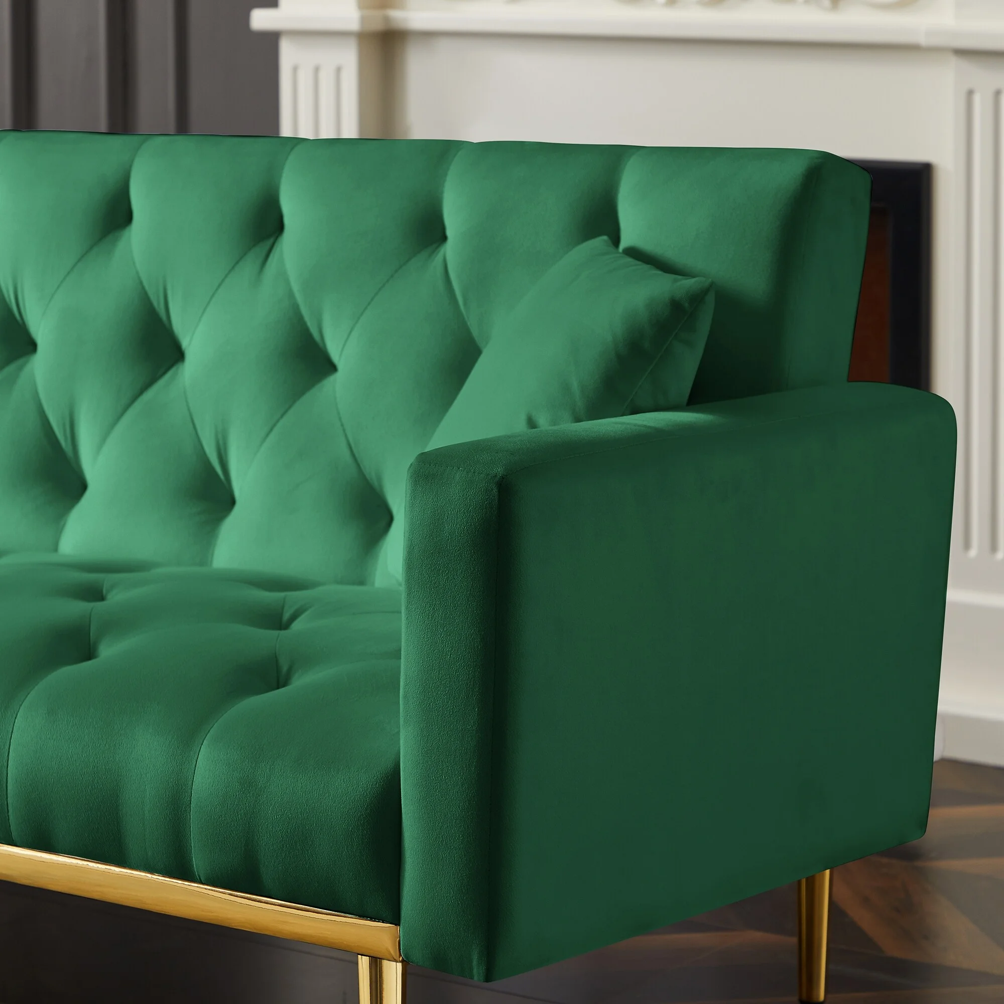 Unbranded Convertible Folding Futon Sofa Bed Sleeper Sofa Green