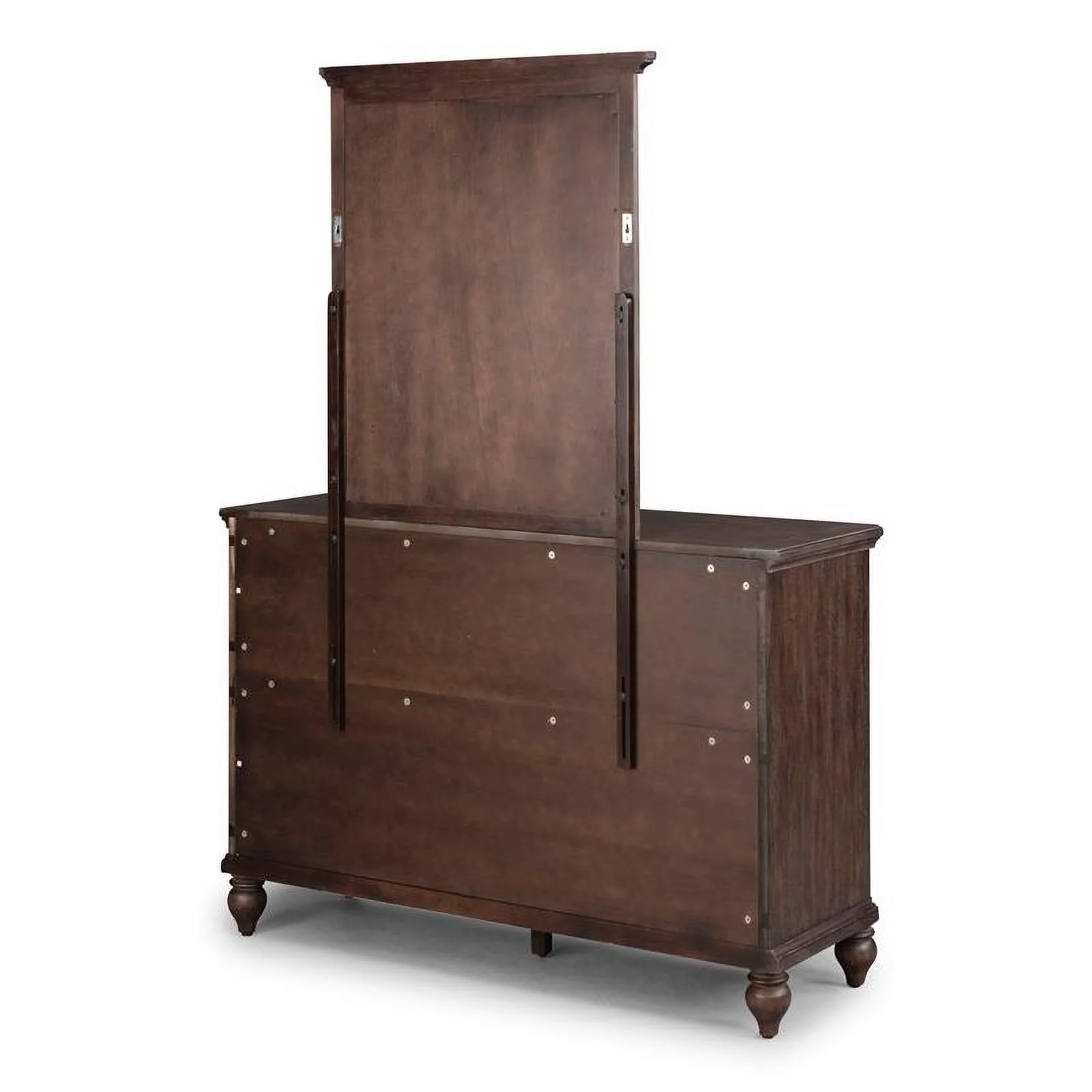 Pemberly Row Contemporary Brown Finish Wood Dresser with Mirror