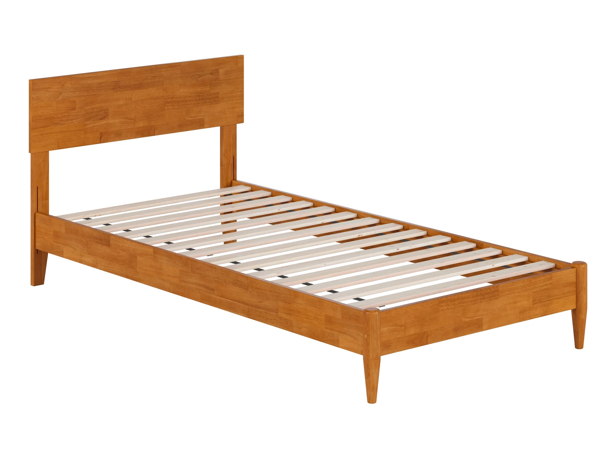 AFI Aria Twin XL Modern Solid Wood Low Profile Platform Bed, Light Toffee