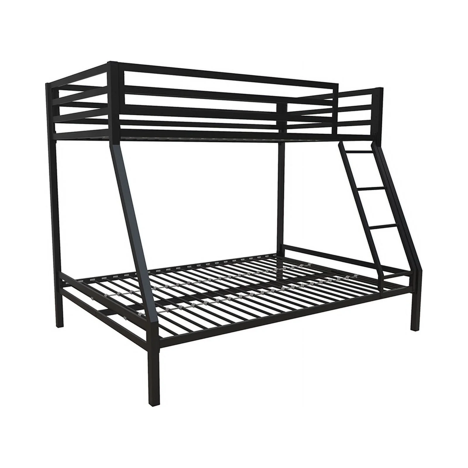 Pemberly Row Contemporary Twin over Full Metal Bunk Bed in Black