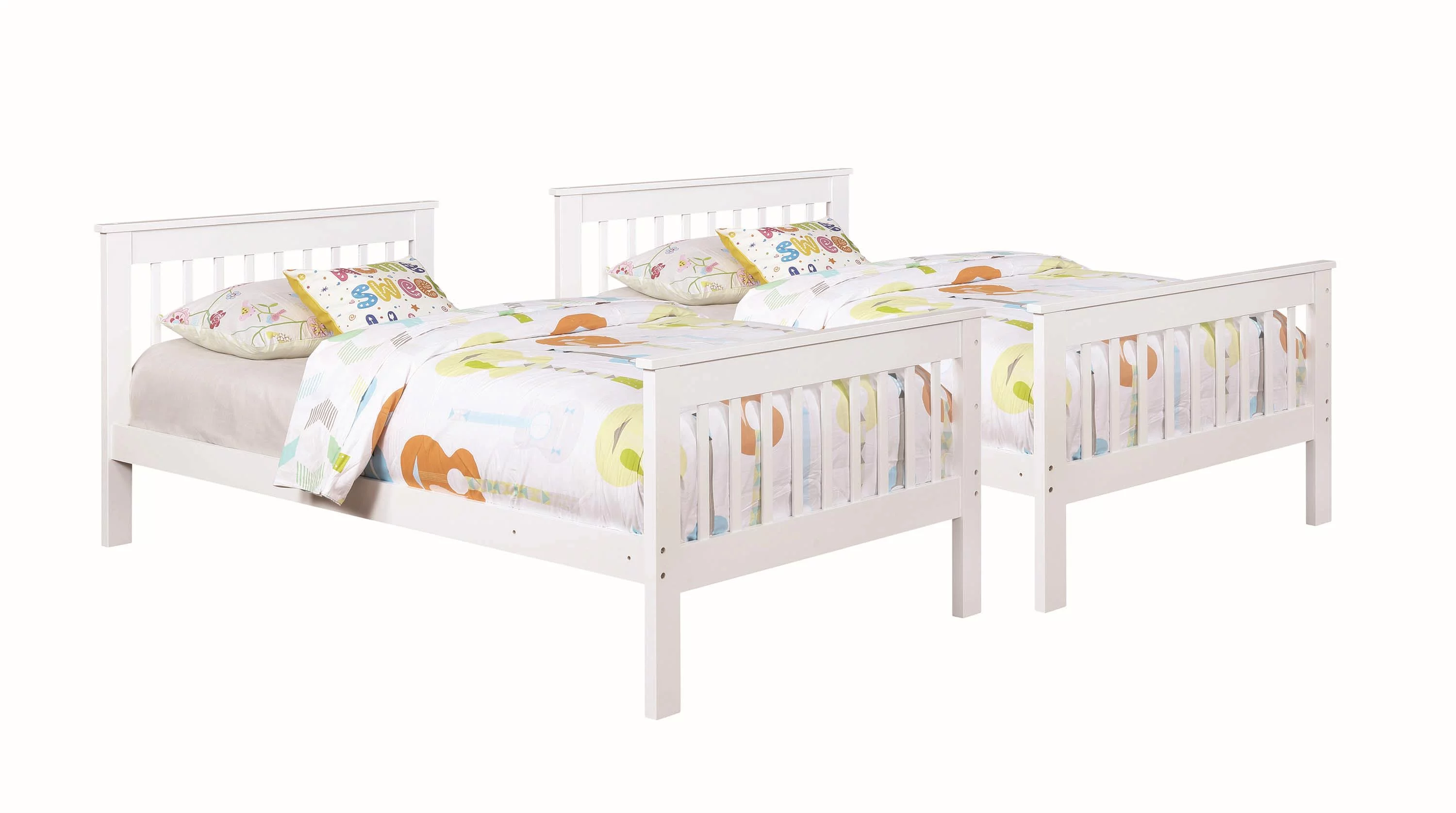 Transitional Bunk Bed With White Finish 460244