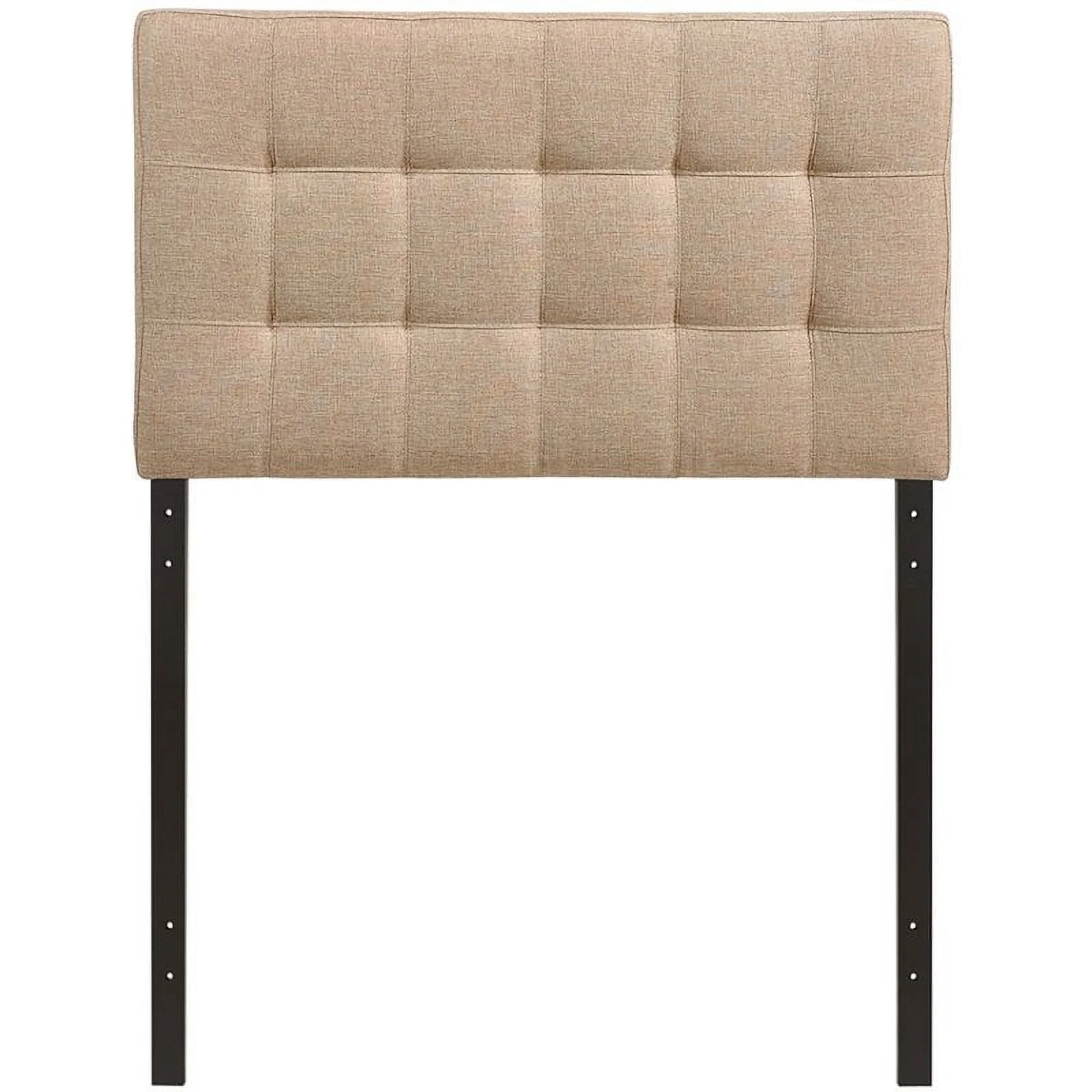Roseberry Kids Modern Fabric Twin Tufted Panel Headboard in Beige