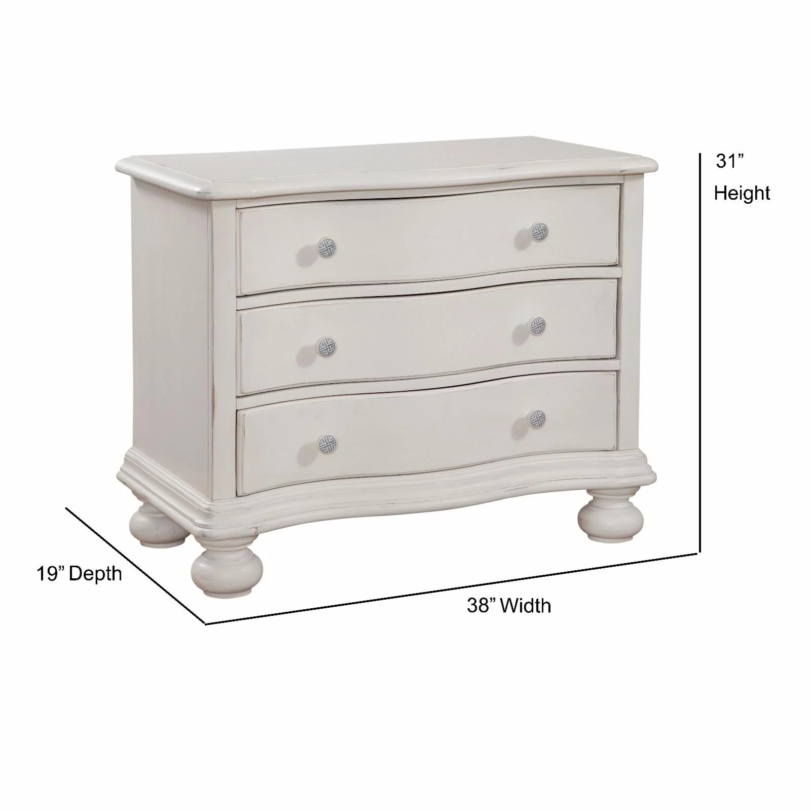 American Woodcrafters Rodanthe Dove White 3-drawer Wood Bachelor Chest