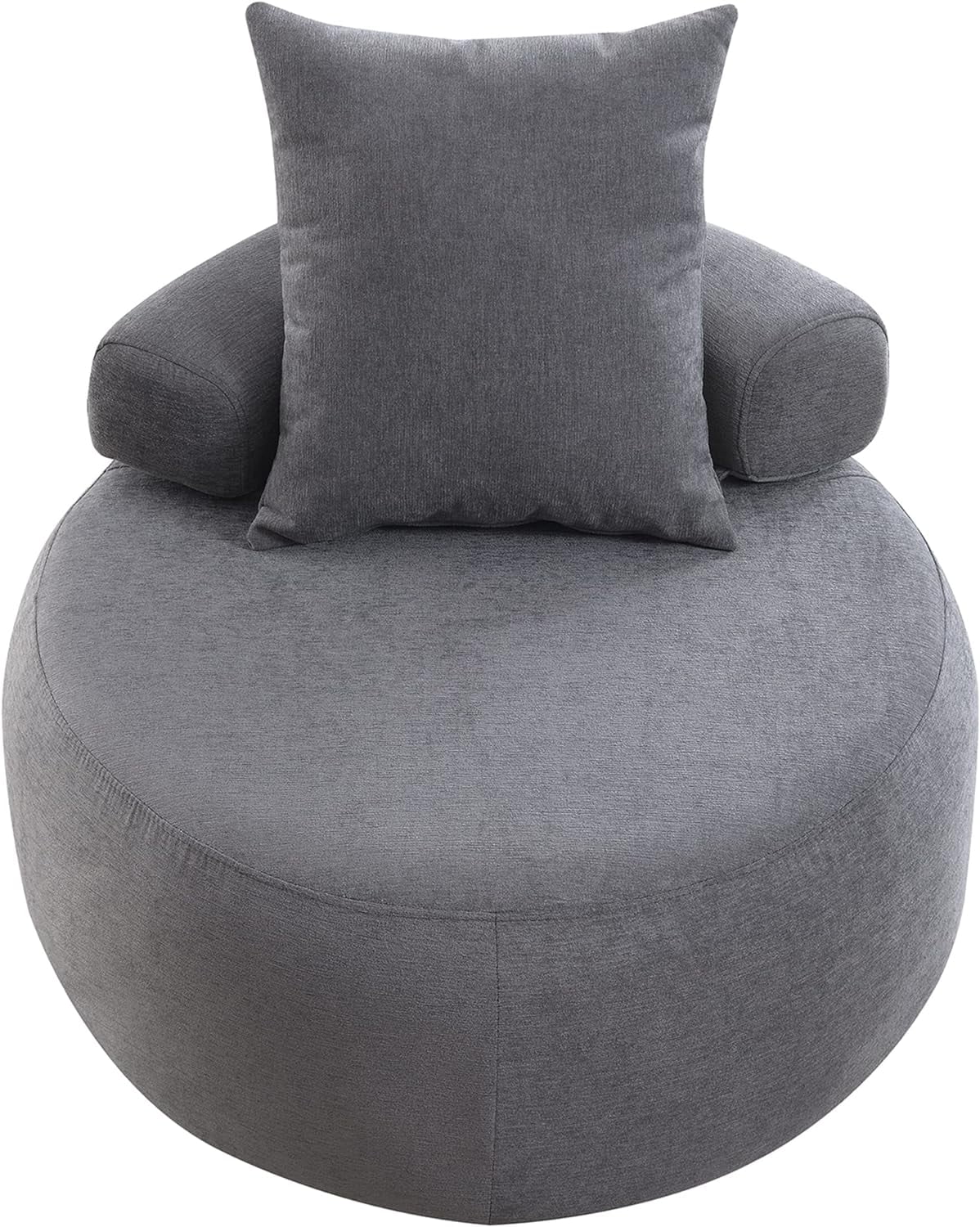 Accent Chair Barrel Armchair,Modern Round Circle Single Sofa Chair With Pillow,High-Stretch Round Sofa For Living Room Bedroom Conner Small Space(Light Gray)
