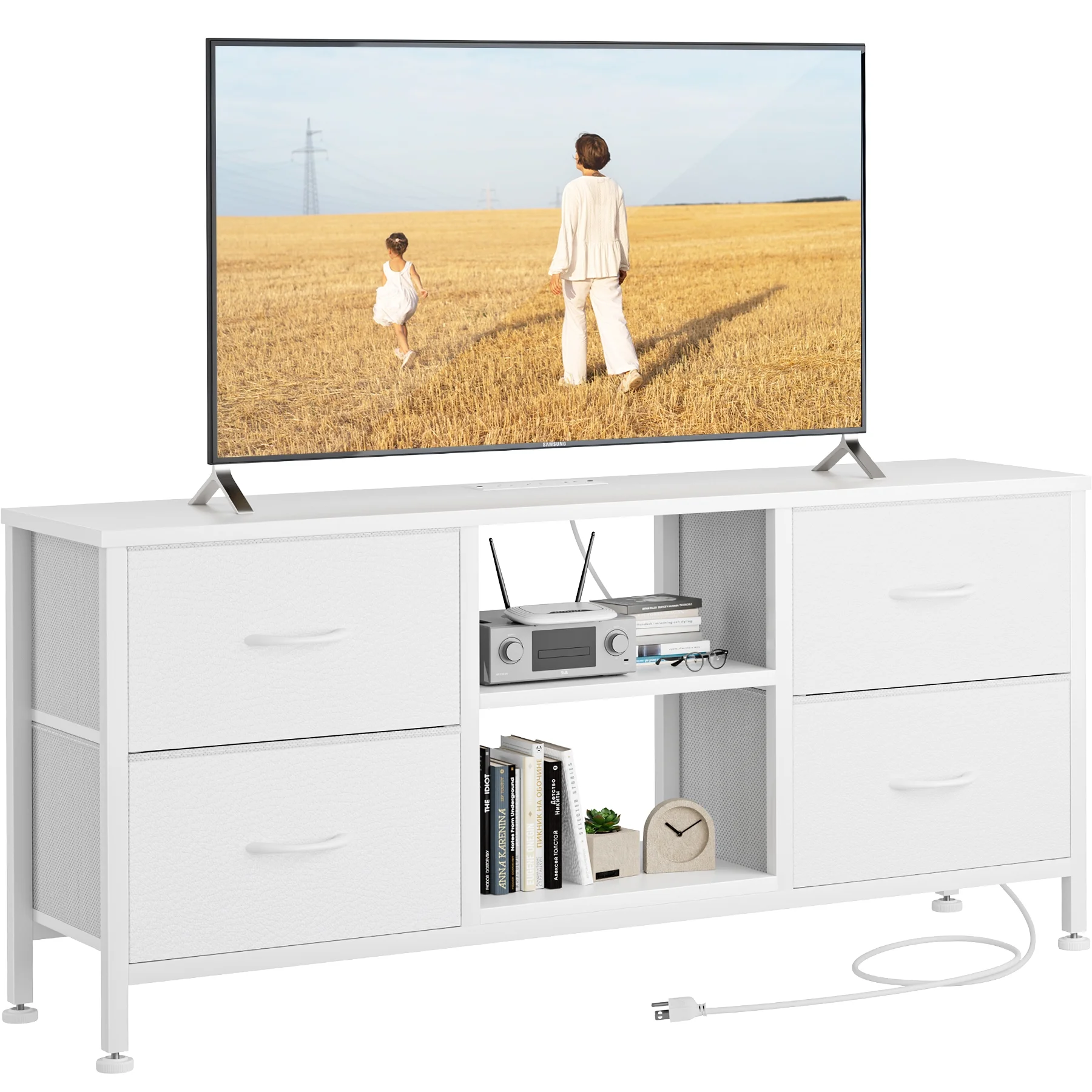 GIKPAL White Dresser TV Stand for TVs up to 50
