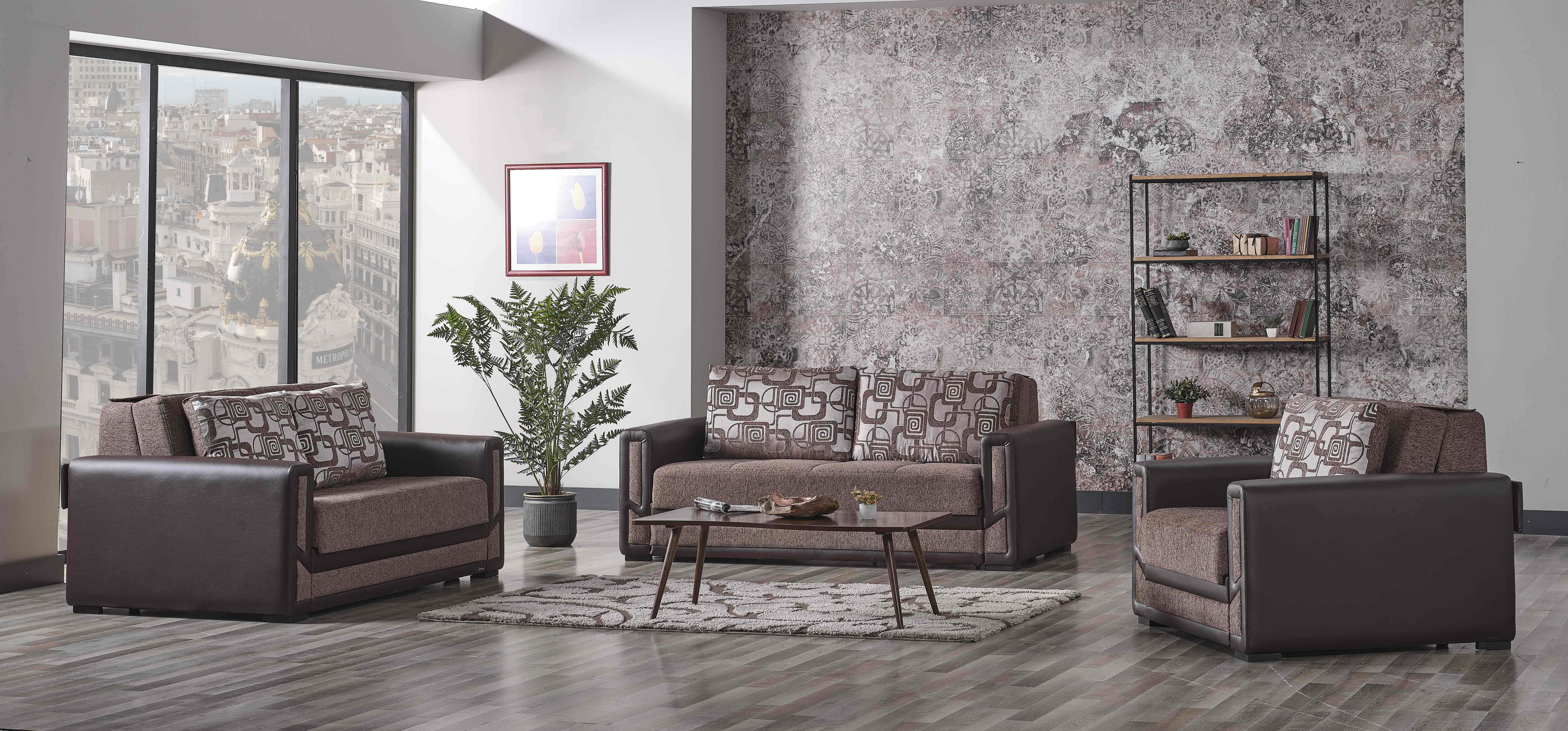 Ottomanson Superior Sleeper Loveseat, Brown Chenille