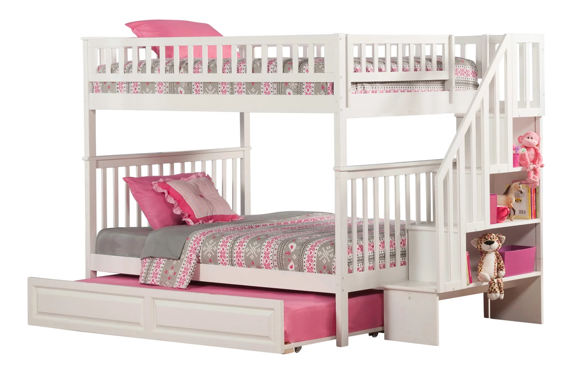 Woodland Staircase Bunk Bed Full over Full in Multiple Colors and Configurations