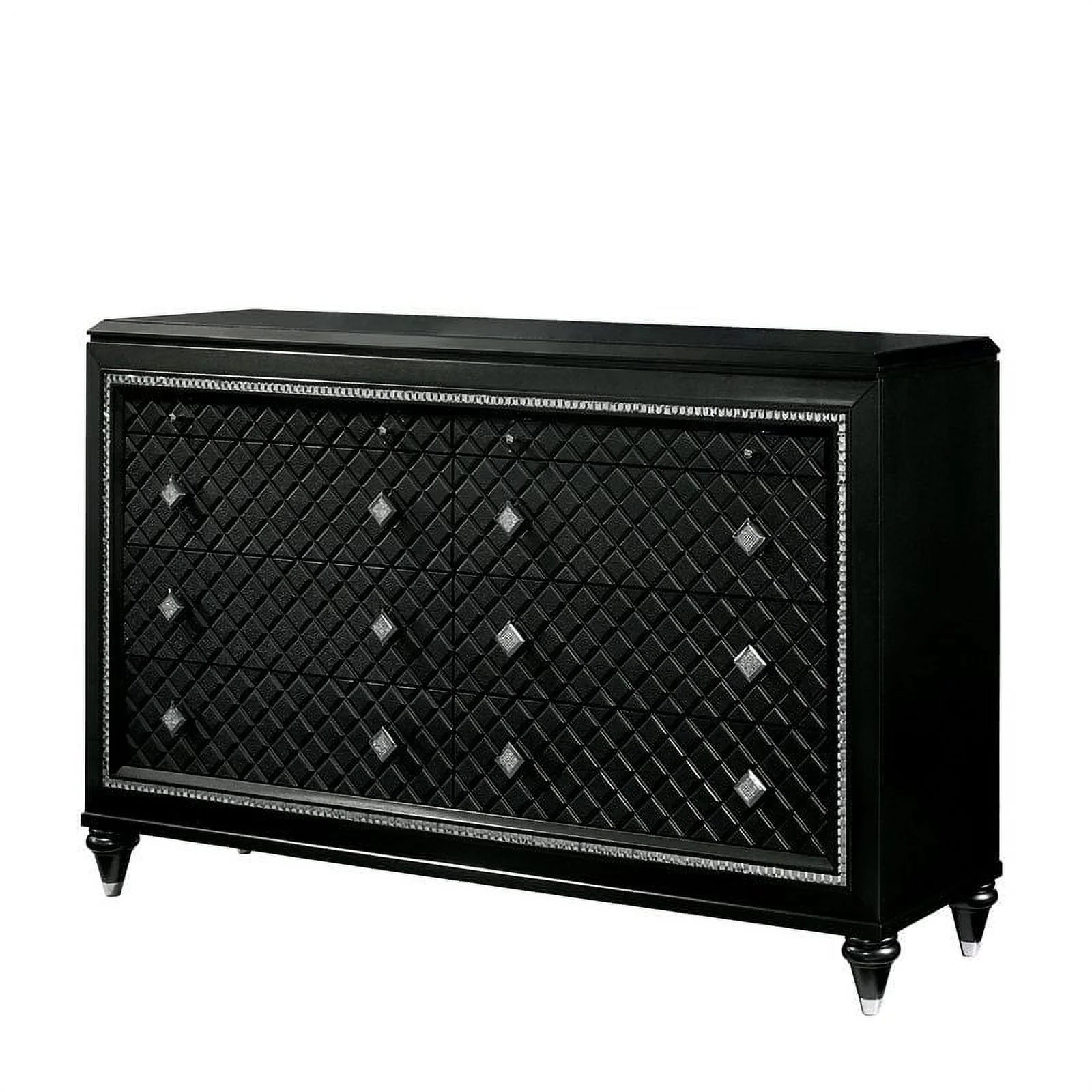 Bowery Hill Wood 8-Drawer Dresser in Metallic Gray