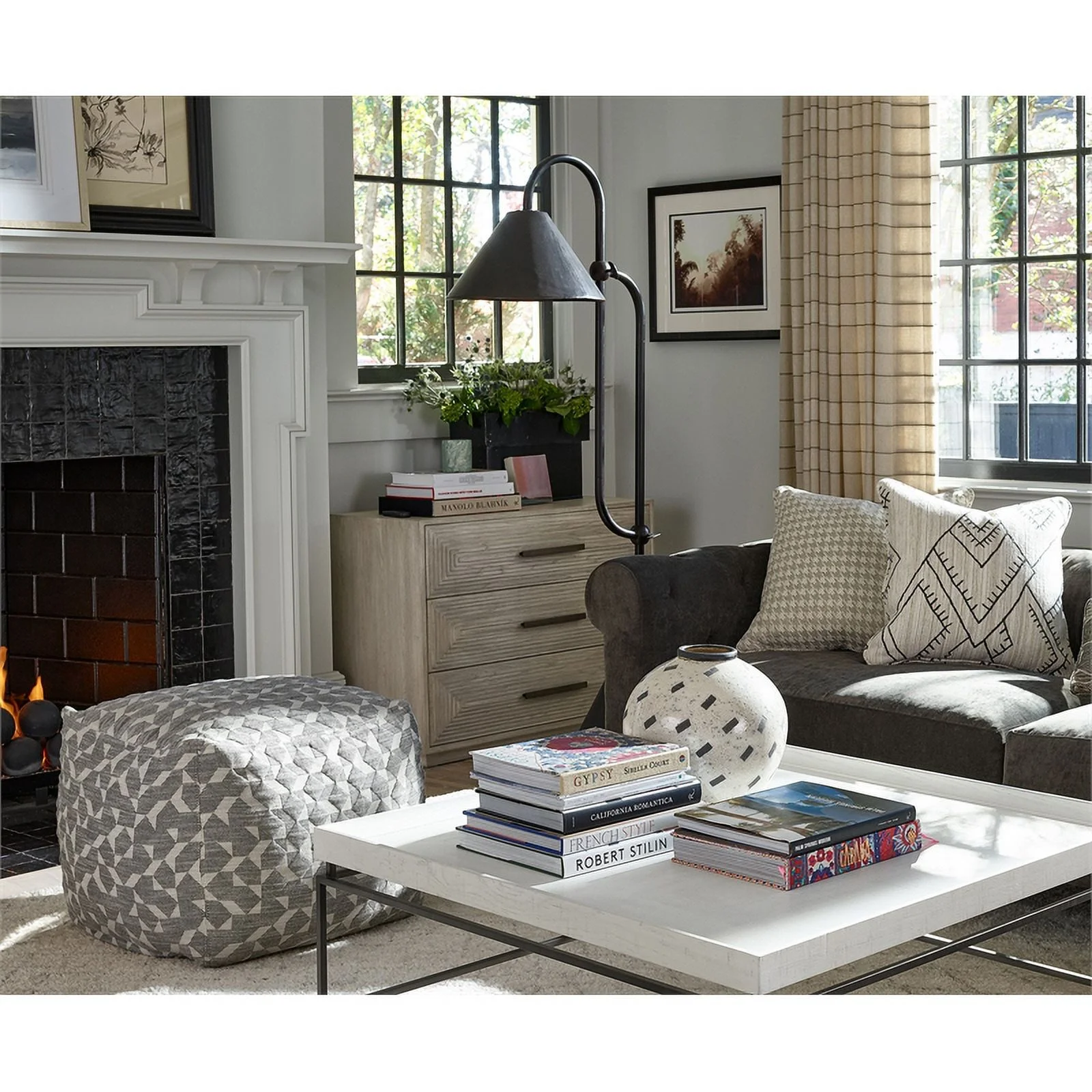 Universal Furniture Modern Farmhouse Wood Collins Chest in Weathered White