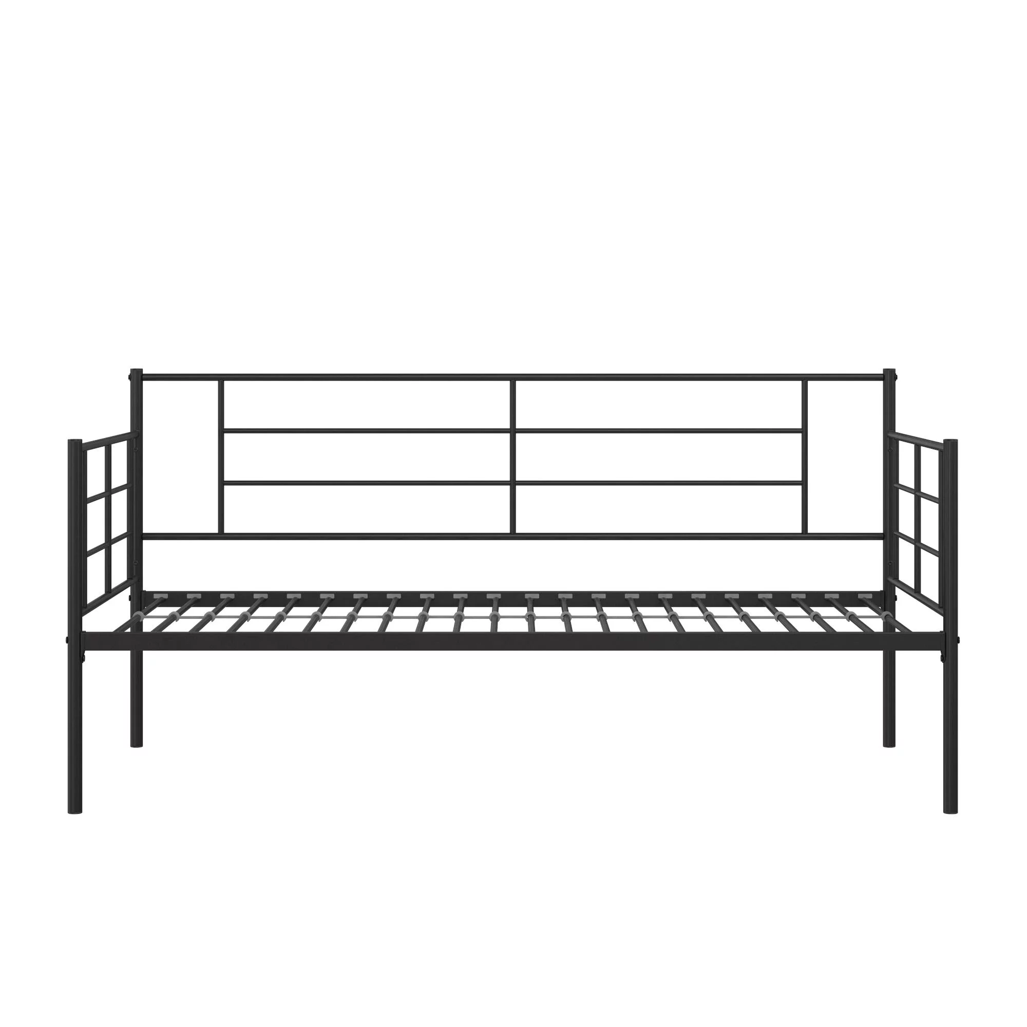 RealRooms Praxis Metal Daybed, Steel Frame, Storage Clearance, Twin, Black
