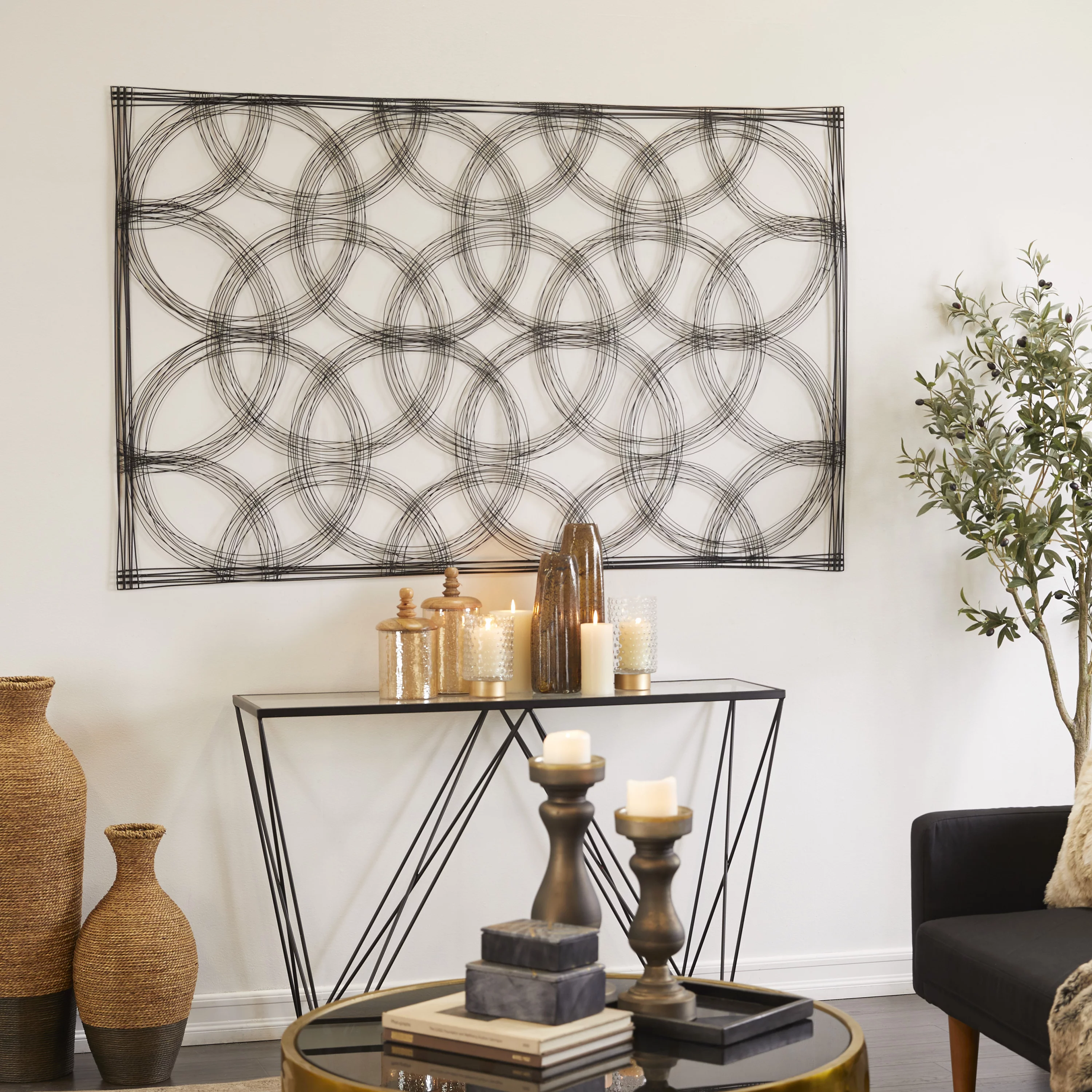 The Novogratz Black Metal Quatrefoil Geometric Wall Decor