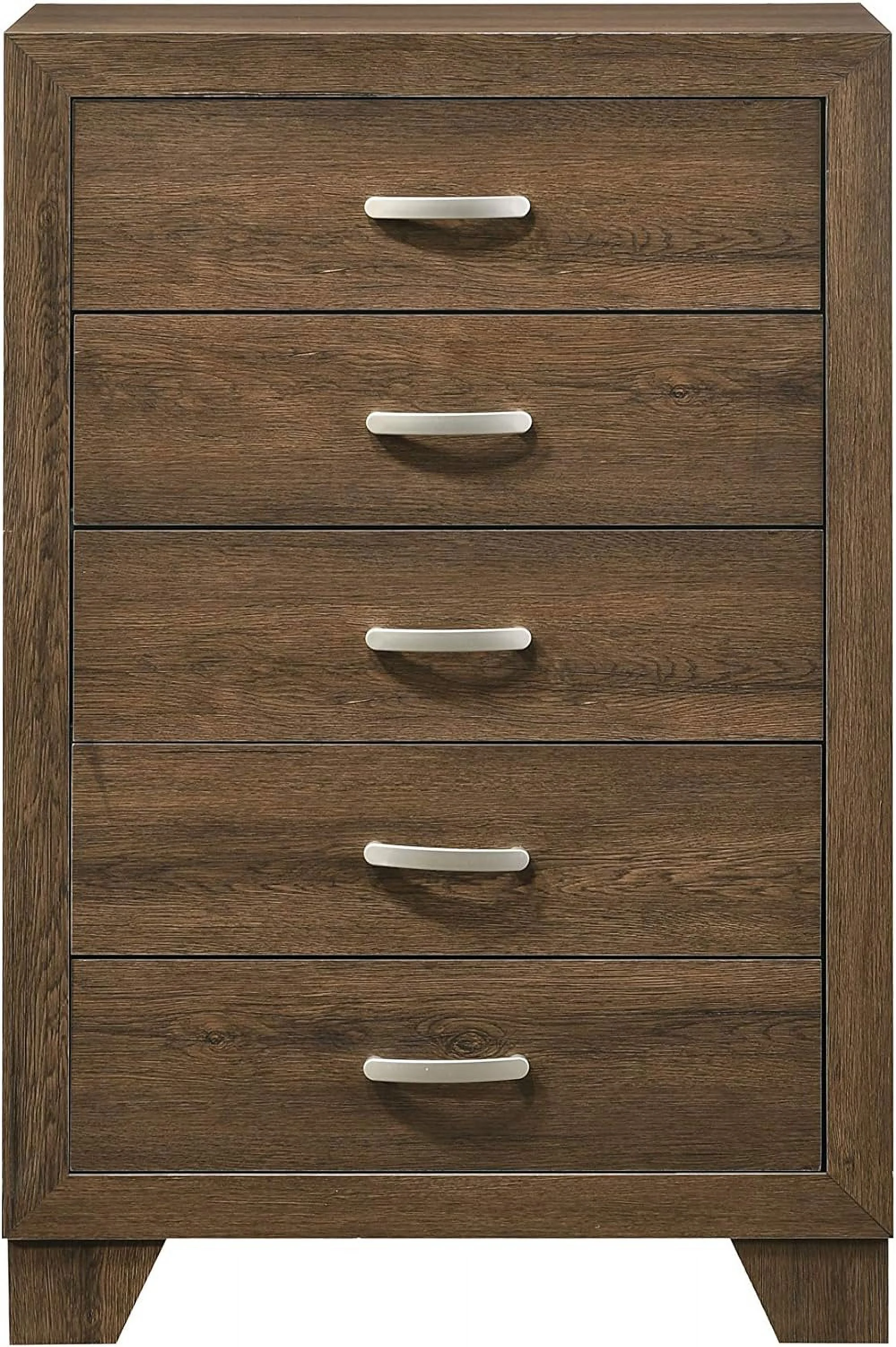 Miquell Composite Wood 5-Drawer Bedroom Chest In Oak