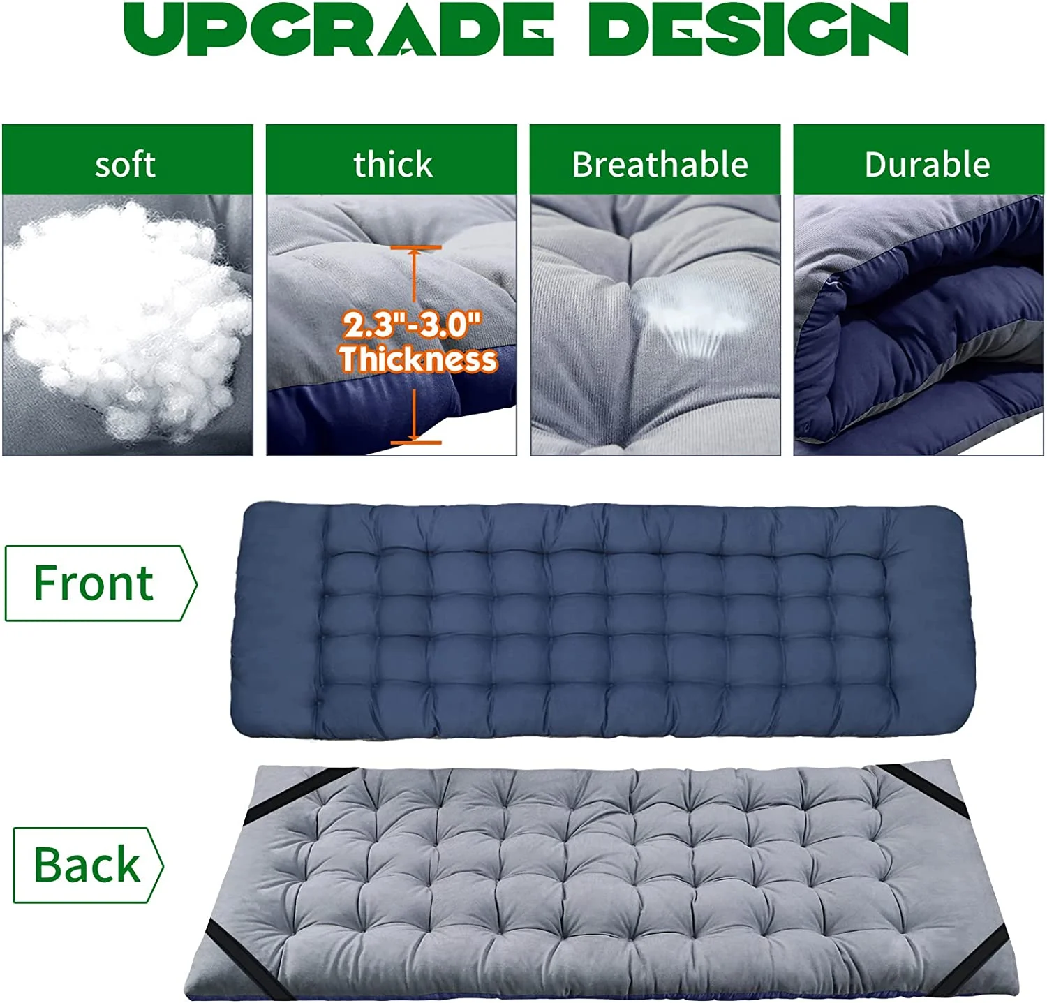 Slsy Adult Folding Camping Cots with 2 Sided Mattress, Portable Sleeping Cot Folding Outdoor Bed with Carry Bag, Folding Guest Bed Military Cot Tent Cot