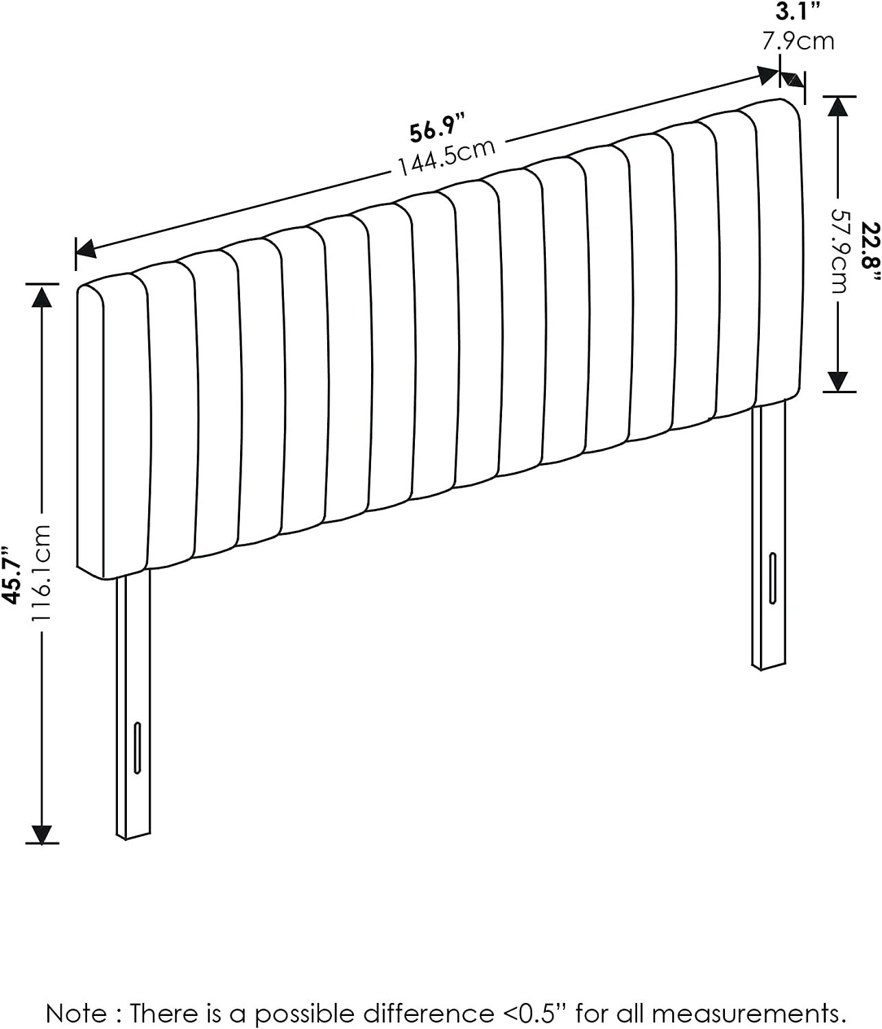 Roanne Upholstered Tufted Headboard, Full, Denim