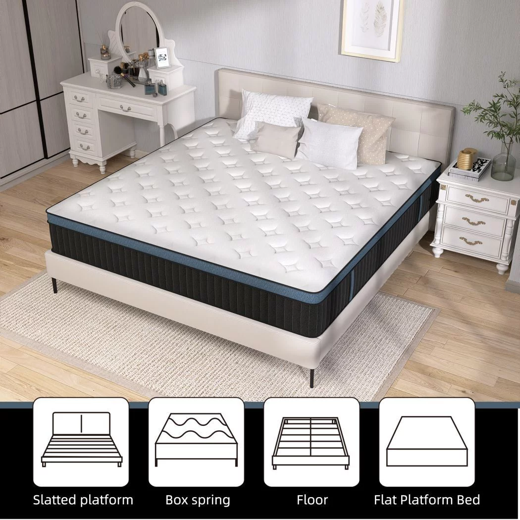 King Mattress, Memory Foam Mattress Queen Size, 14 inch Hybrid Mattress in a Box with Individual Pocket Spring for Motion Isolation & Silent Sleep, CertiPUR-US, 100 Nights Trial