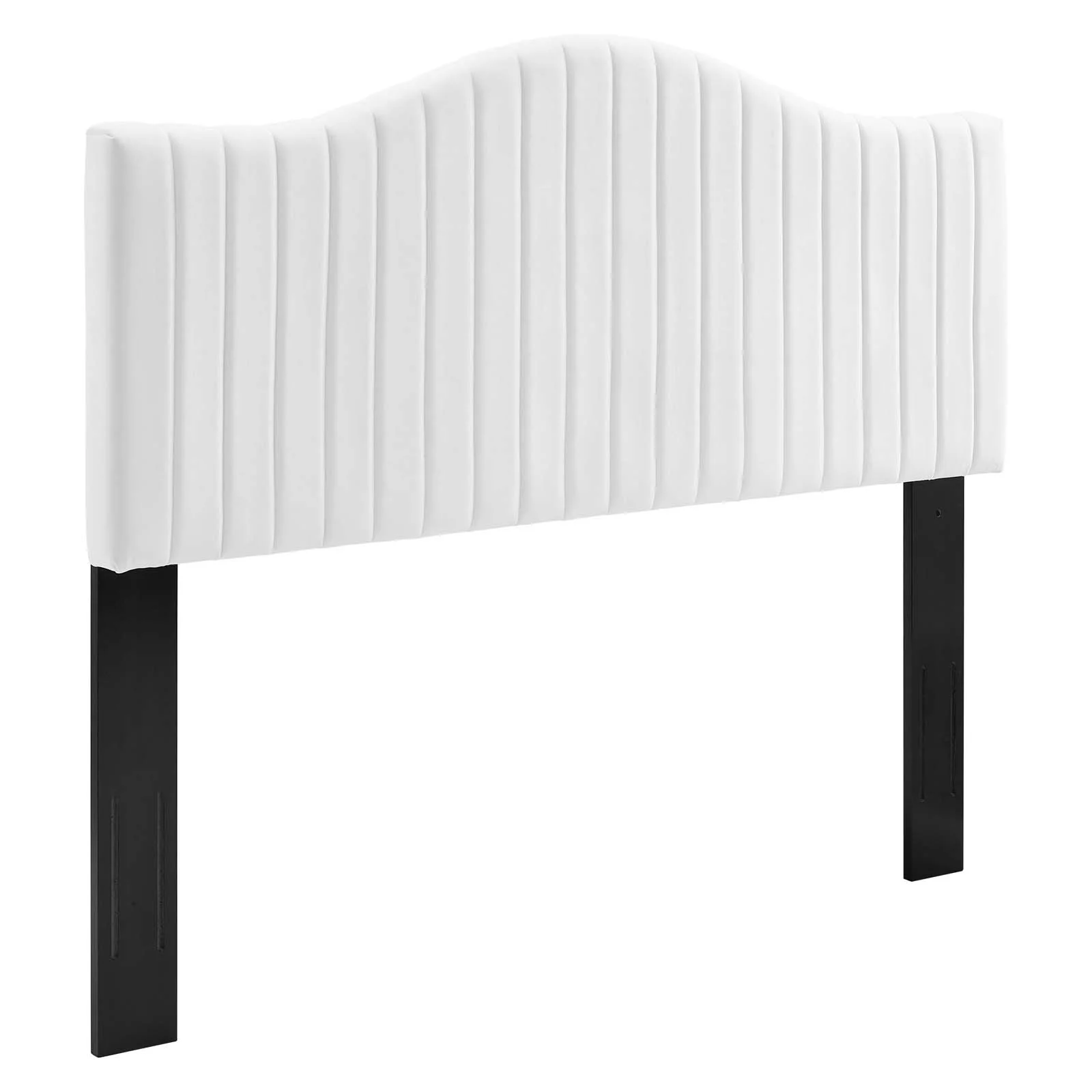 Modway Brielle Channel Tufted Performance Velvet Twin Headboard in White