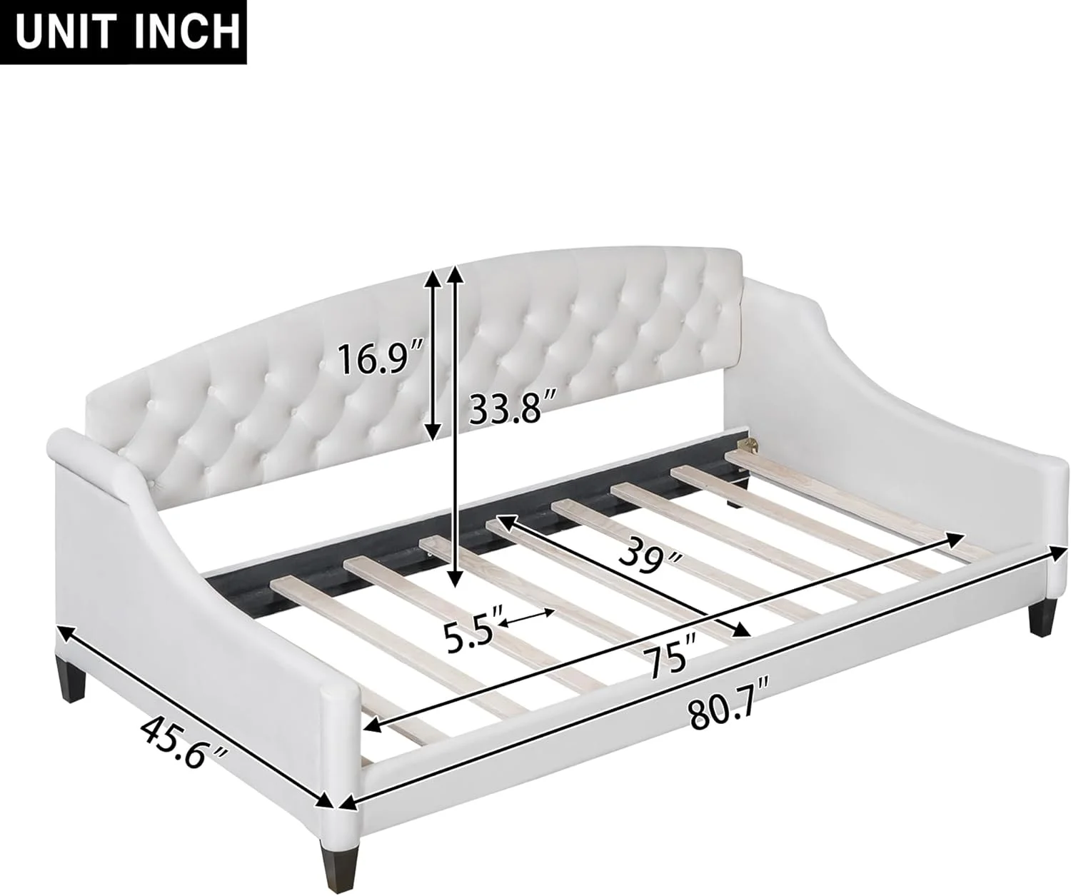 Size Luxury ufed Buo Upholsered Daybed Frame, Sofa Bed For Bedroom Livig Room, Beige