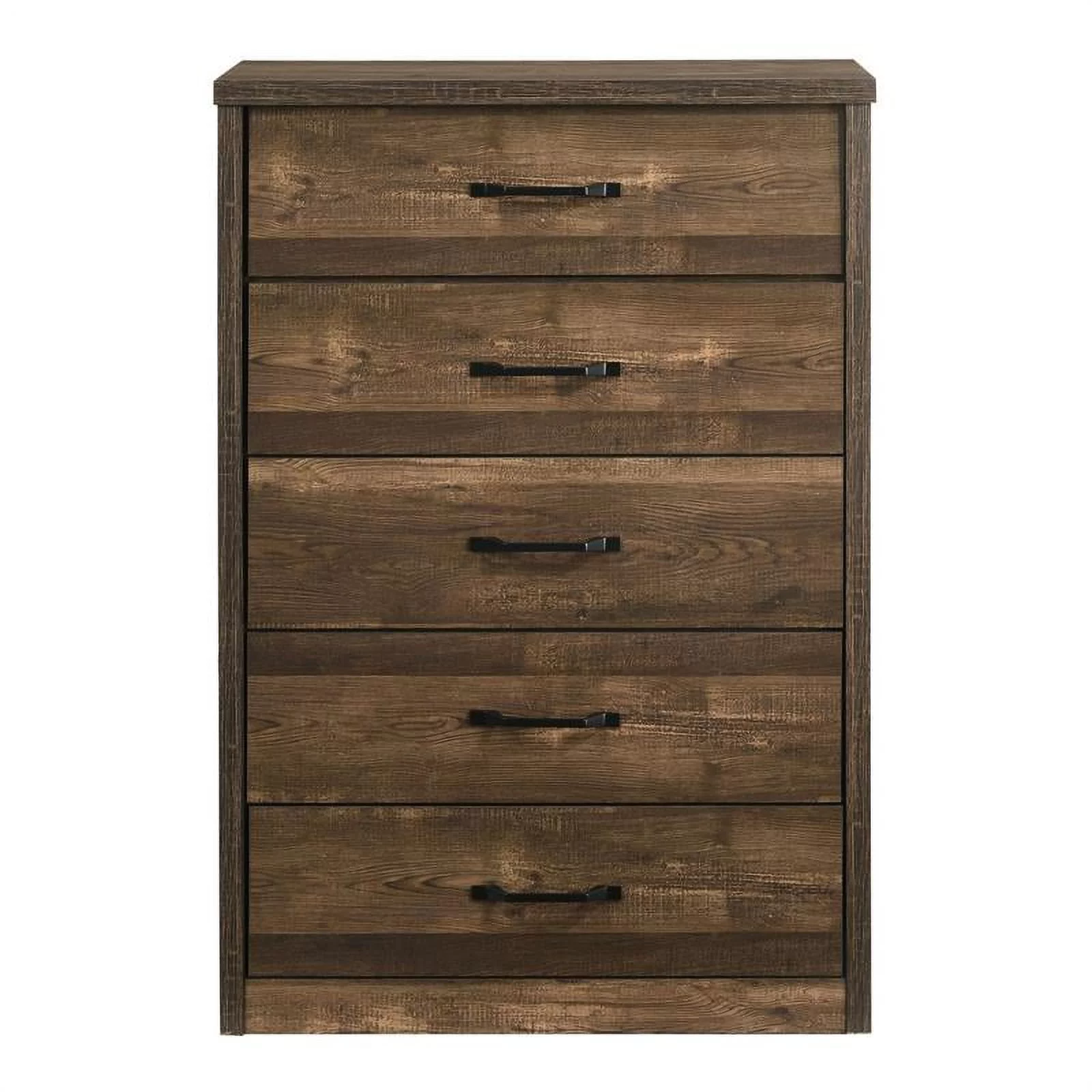 Furniture of America Kodo Rustic Wood 5-Drawer Chest in Walnut