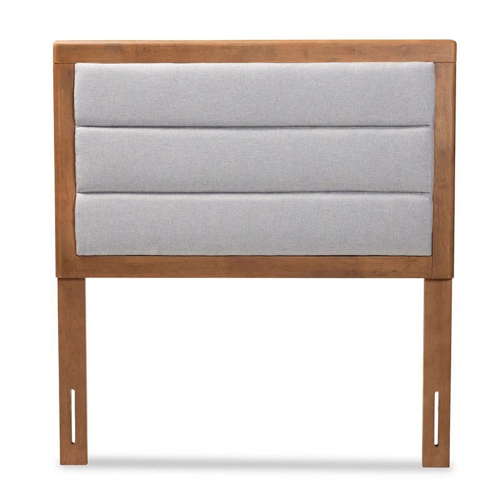 Bowery Hill Light Gray and Brown Finished Wood Twin Size Headboard