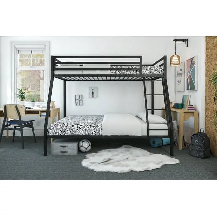 Mainstays Premium Twin over Full Metal Bunk Bed, Black