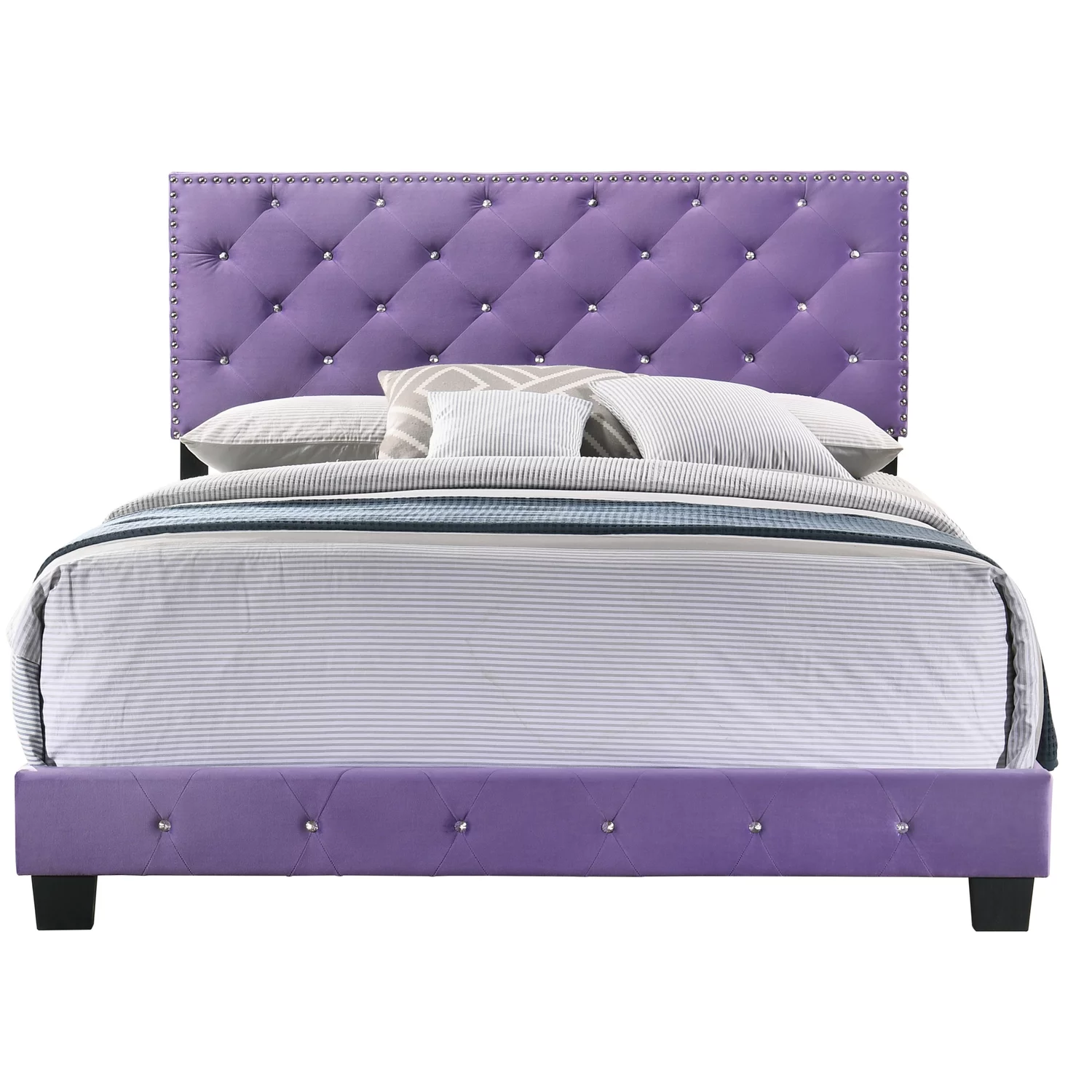 Glory Furniture Suffolk G1402-QB-UP Queen Bed , PURPLE
