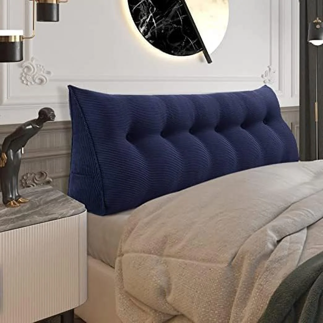 TJUNBOLIFE Wedge Headboard Pillow Dorm Room Reading Pillow Back Support for Sitting Up in Bed Bolster Lumbar Cushion Body Positioning Bedrest Corduroy 71in Coffee California King