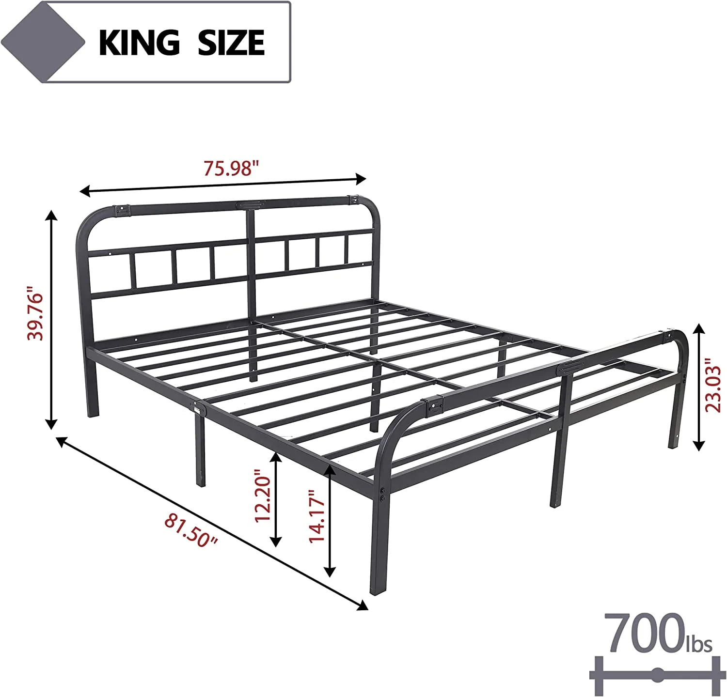 Twin XL Bed Frame with Headboard and Footboard  2000lbs Heavy Duty Strengthen Support Mattress Foundation  Metal Platform Bed Frame No Box Spring Needed  Quiet and Anti-Slip  Easy Assembl