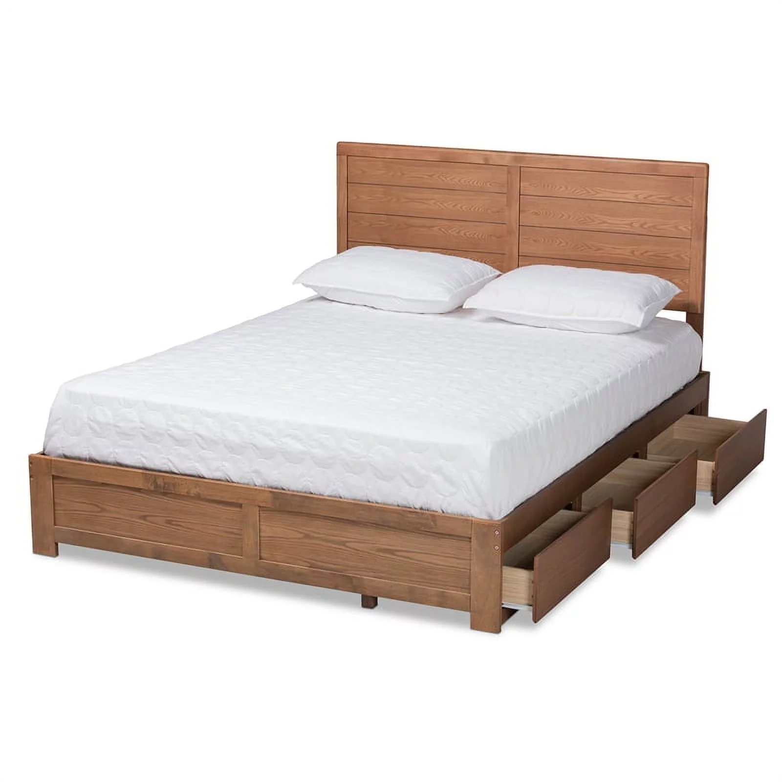 Bowery Hill Ash Walnut Brown Finished Wood Full Size 3-Drawer Bed