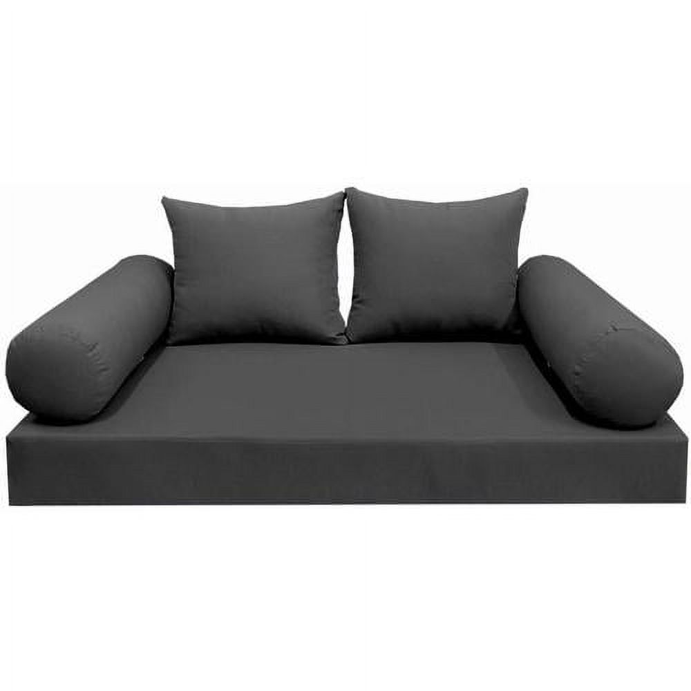 MH GLOBAL 5PC Outdoor Daybed Mattress Bolster Pillow Fitted Sheet Cover  S.4 Knife Edge AD003